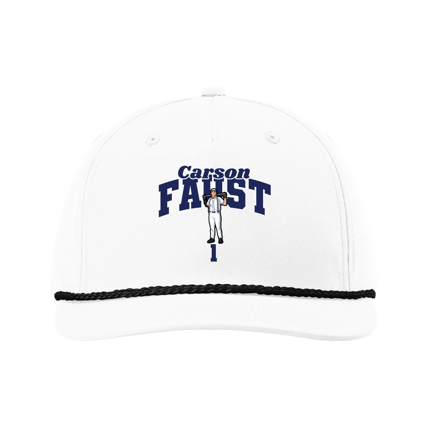 Five-Panel Classic Rope Cap — Signature Arch in White