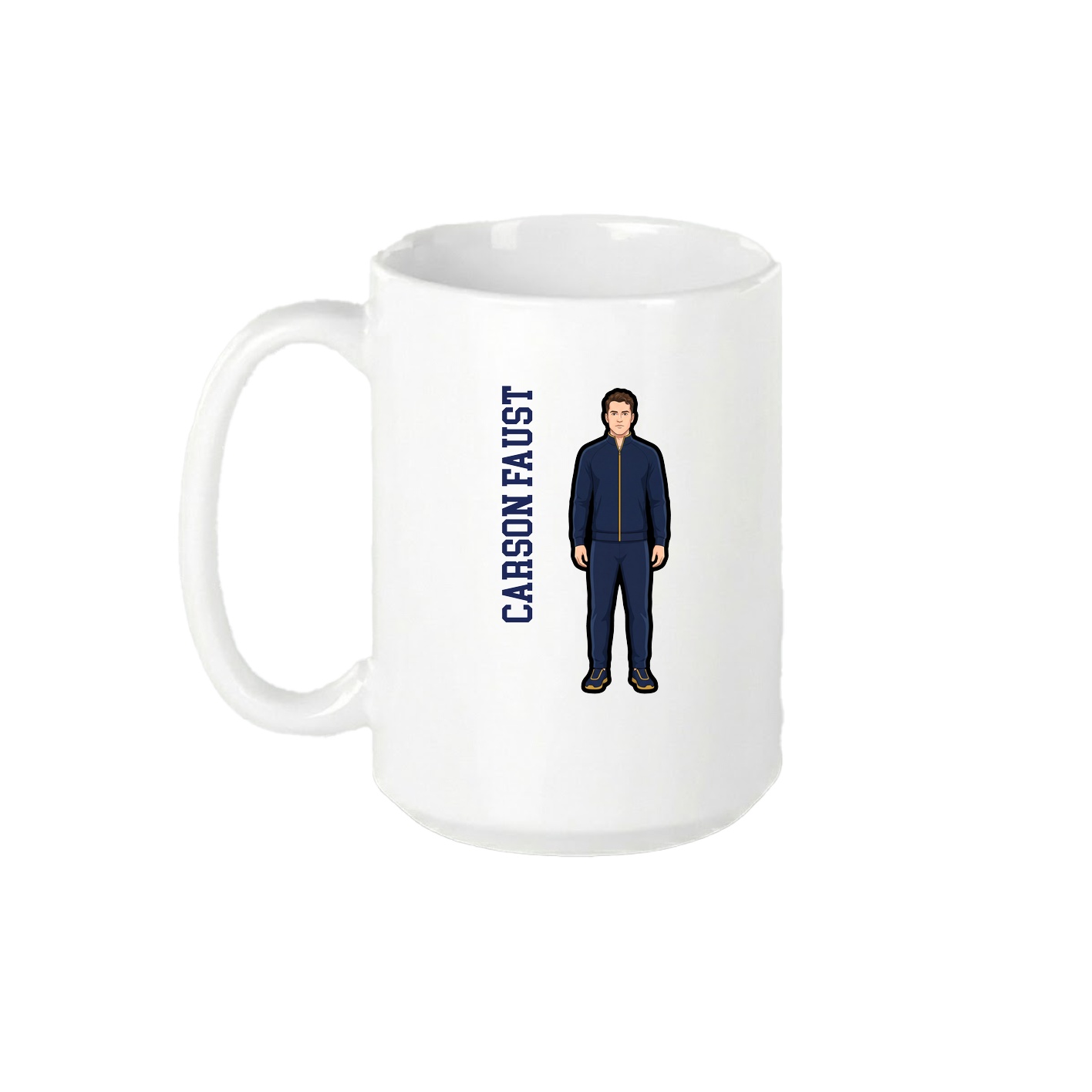 15oz Coffee Mug — Name Vertical in White