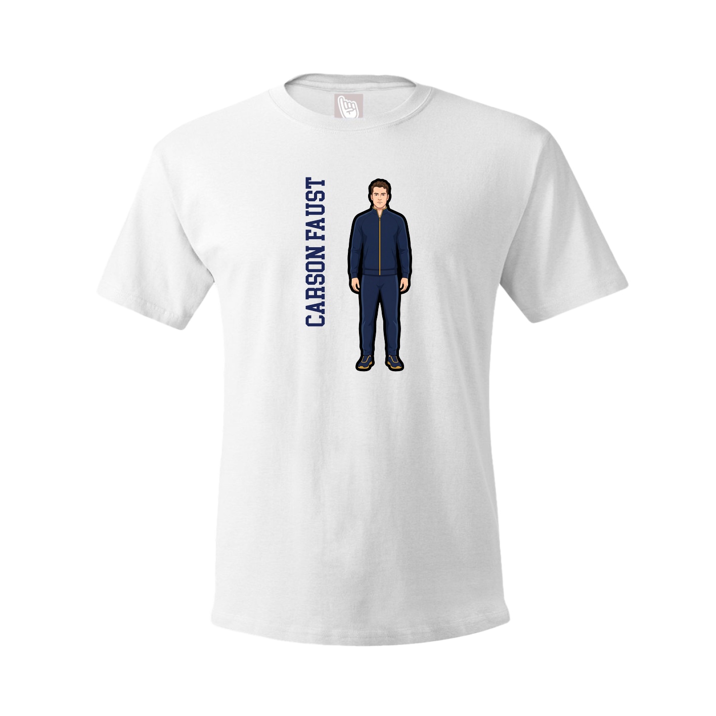 Tee — Name Vertical in White