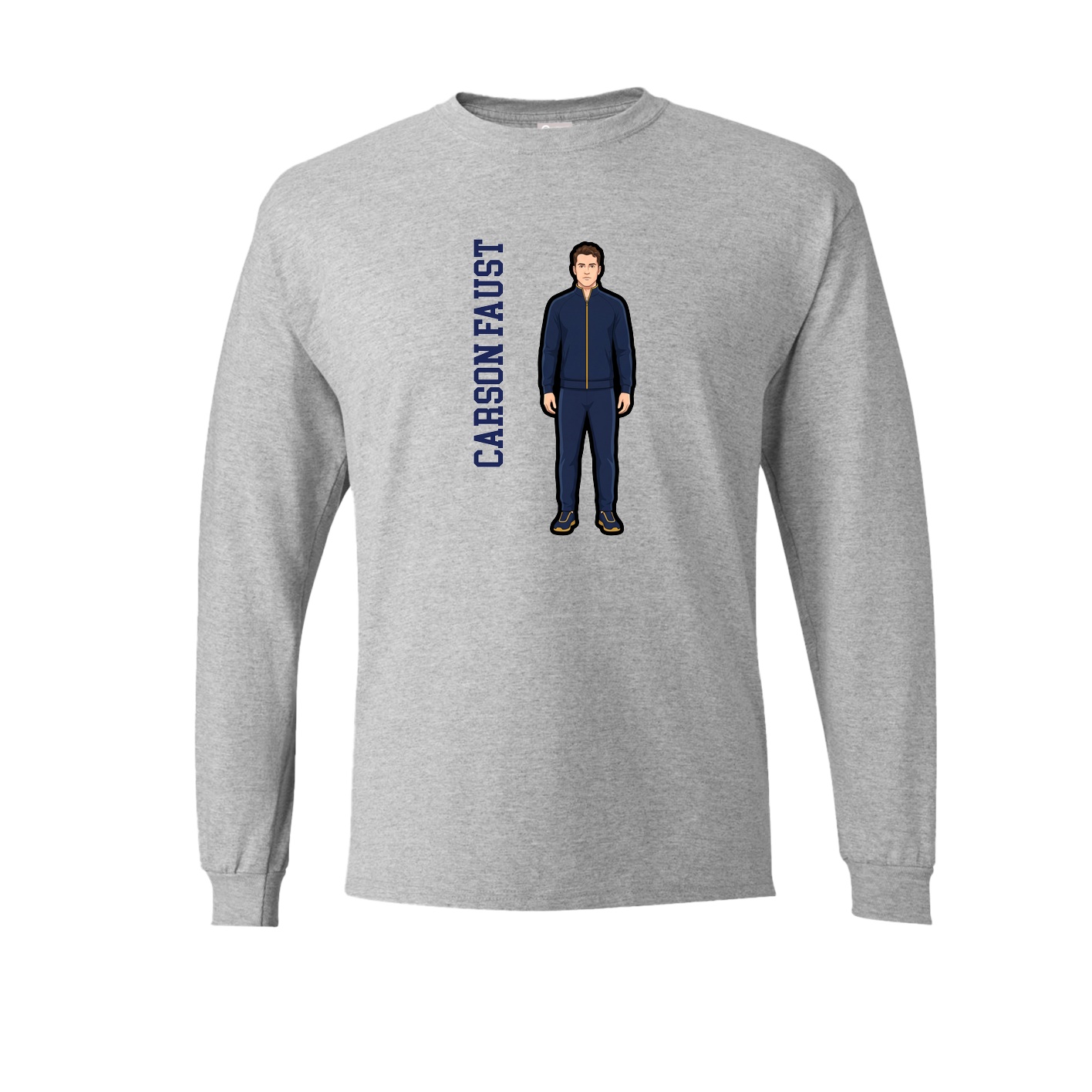 Long Sleeve Tee — Name Vertical in Grey