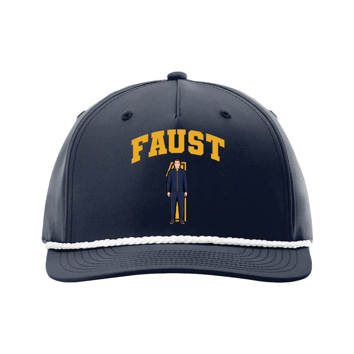 Five-Panel Classic Rope Cap — Number in Navy