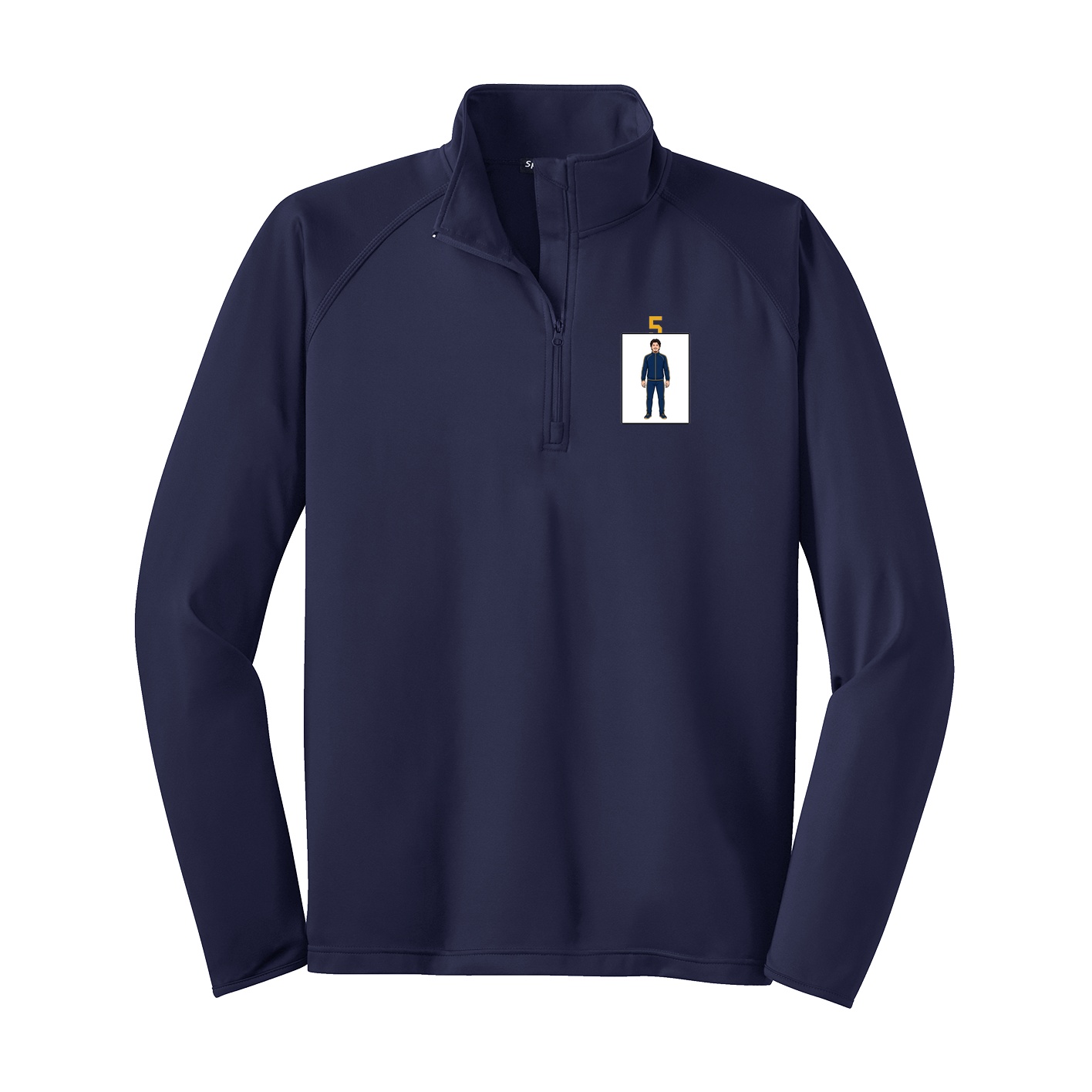 Q-Zip Pullover — Number Top in Navy