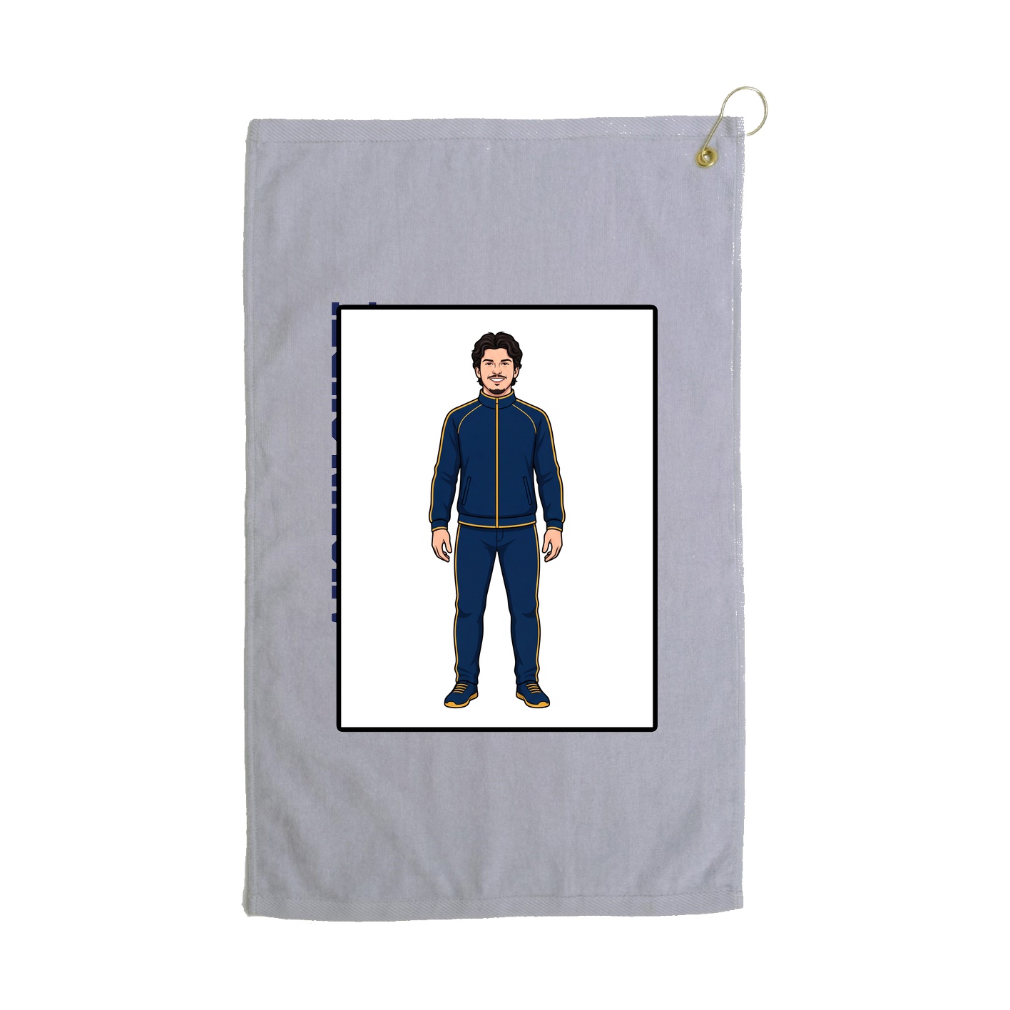 Golf Towel — Name Vertical in Grey