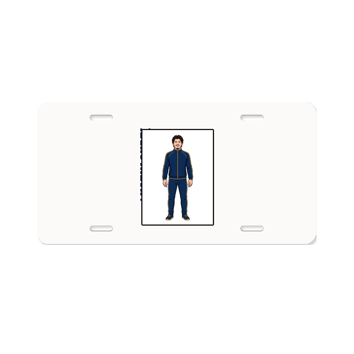 License Plate — Name Vertical in Classic