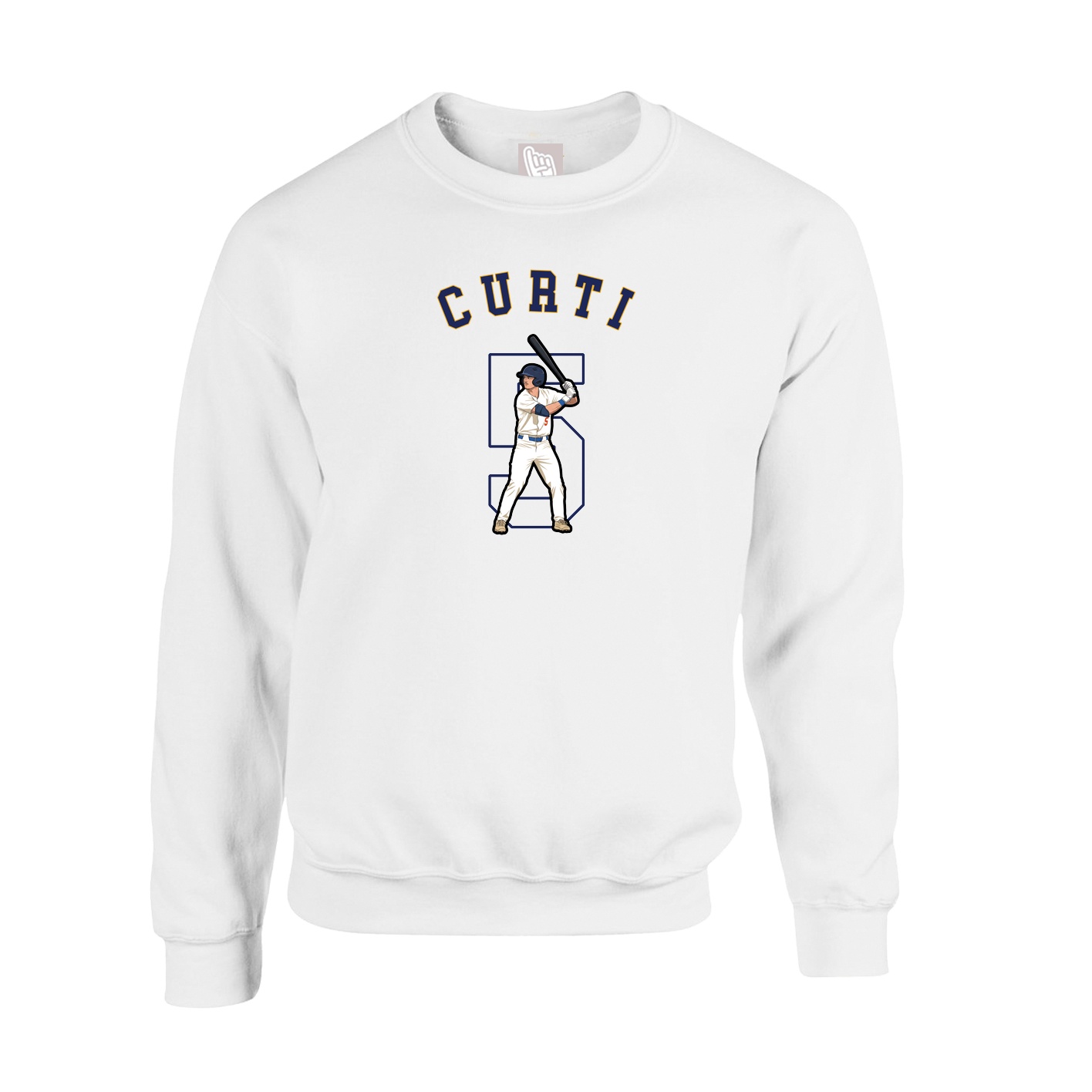 Fleece Crew — Shirsey Arch in White