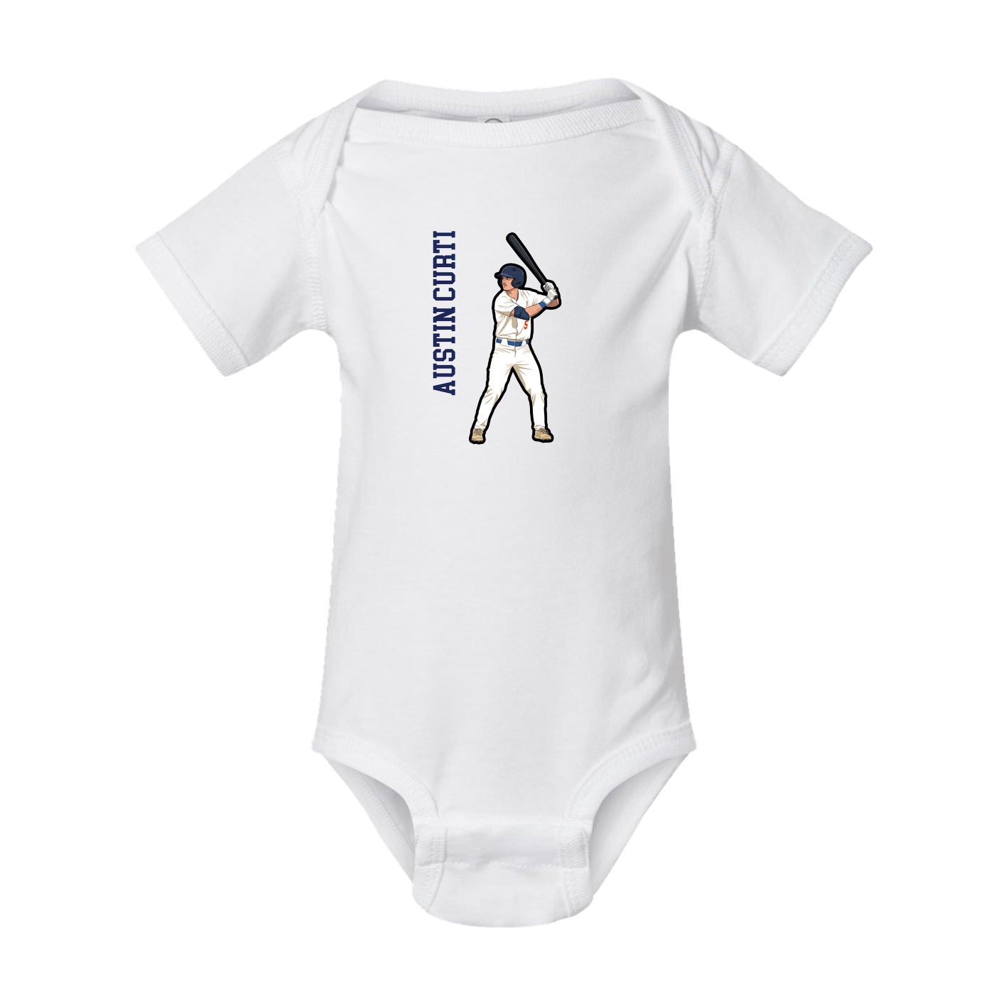 Baby Onesie — Name Vertical in White
