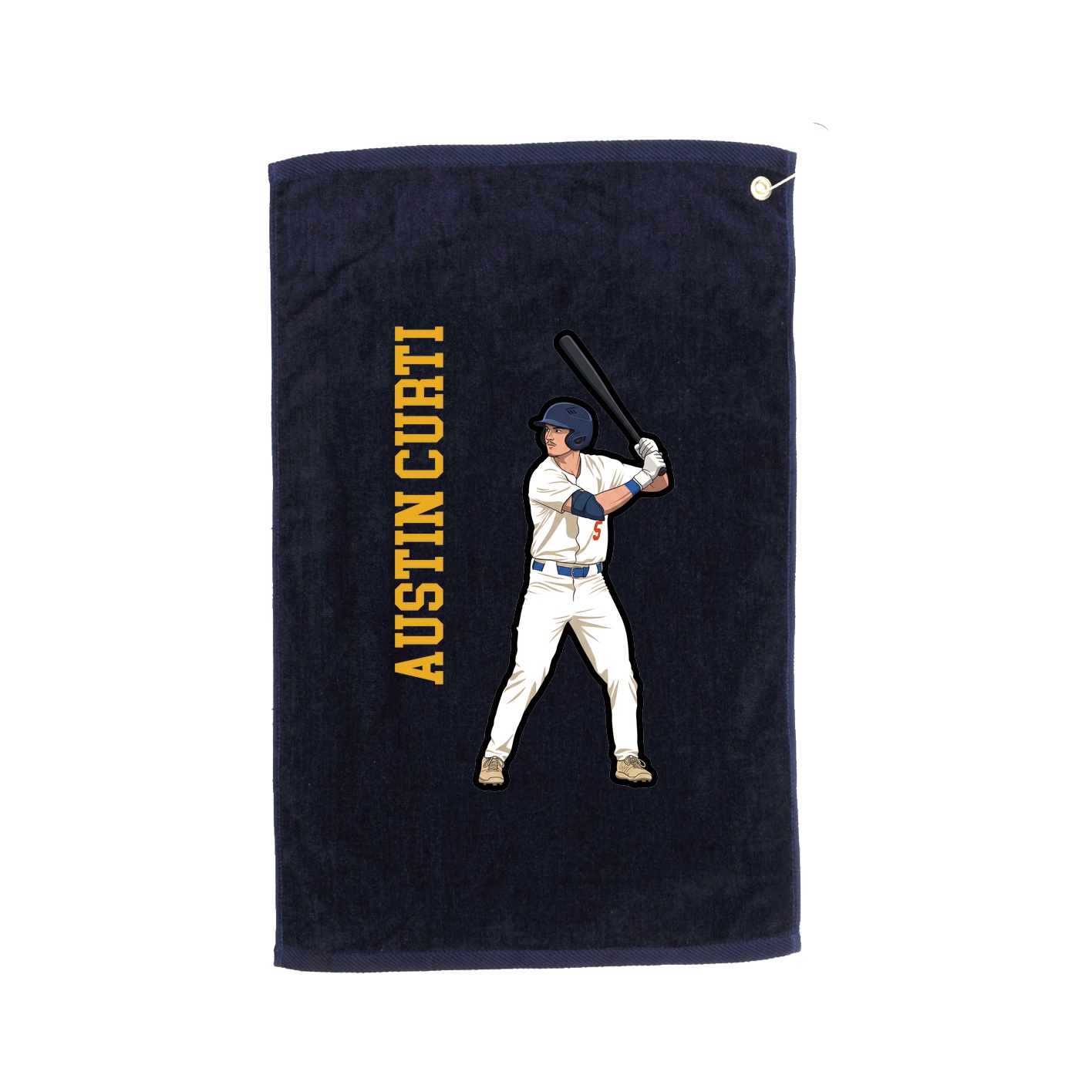 Golf Towel — Name Vertical in Navy