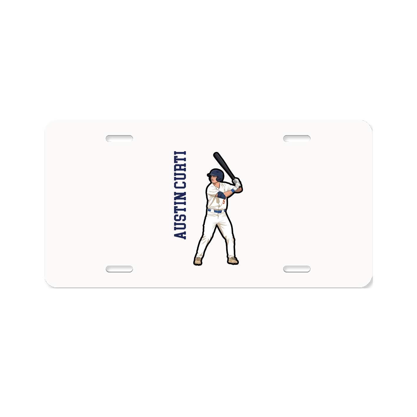 License Plate — Name Vertical in Classic