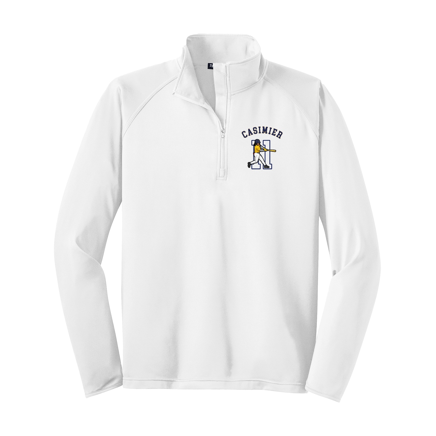 Q-Zip Pullover — Shirsey Arch in White