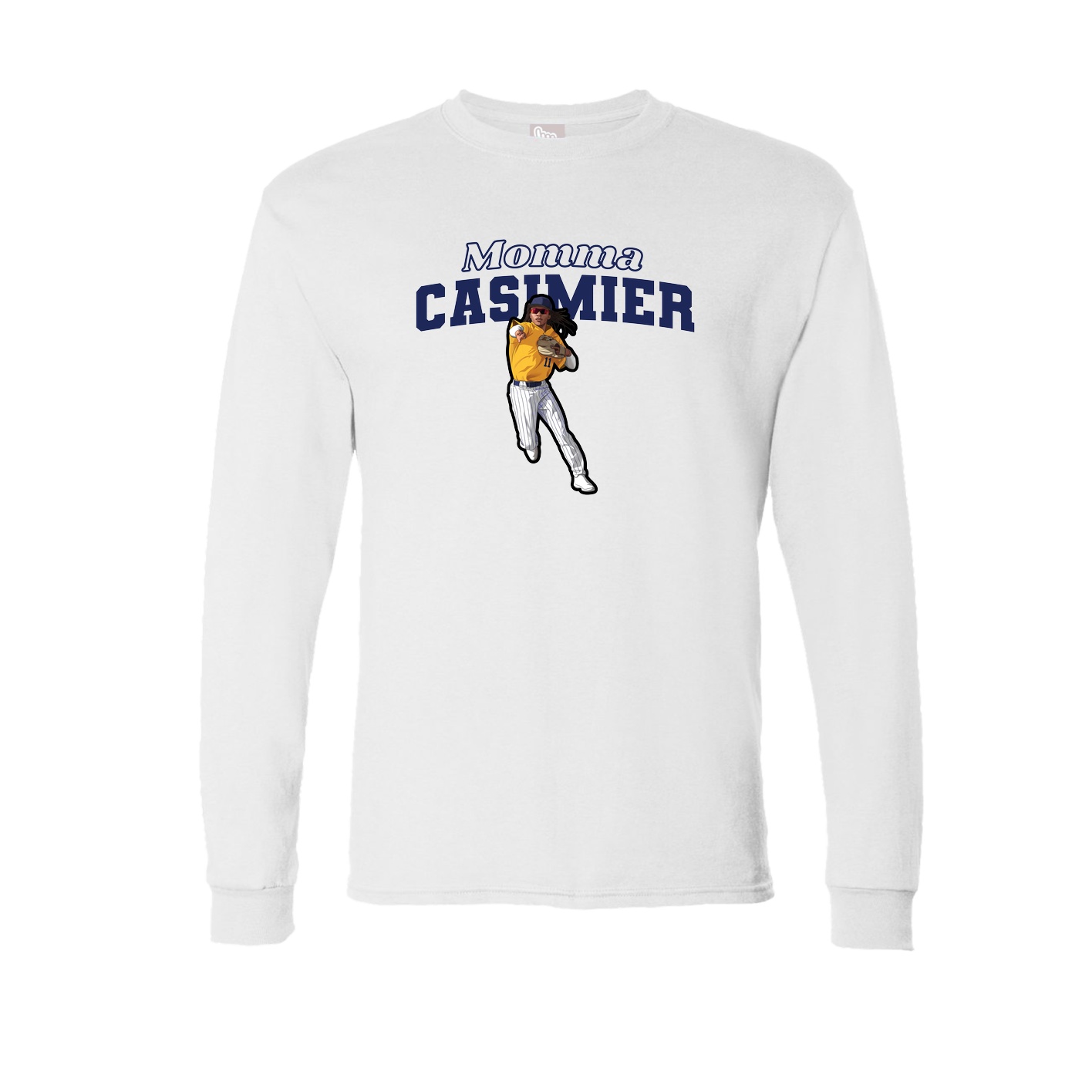 Long Sleeve Tee — Mothers Day Block in White