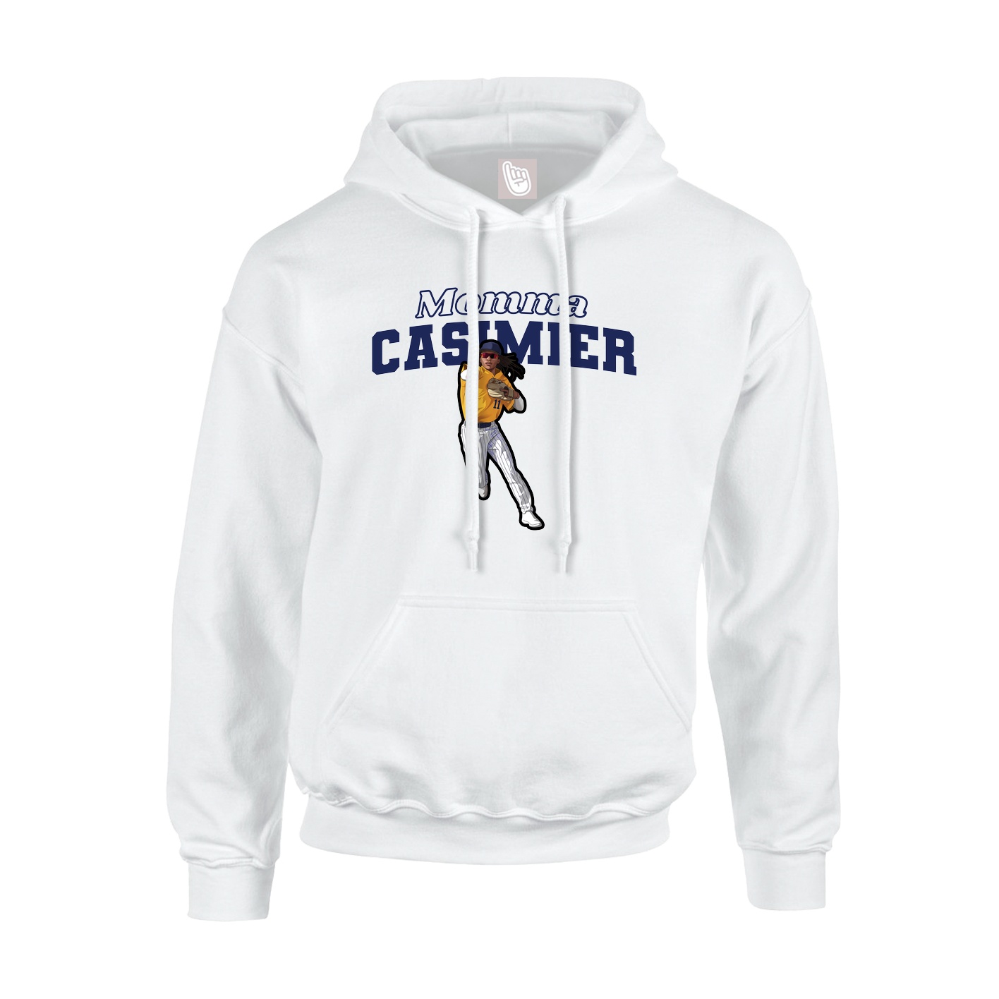 Youth Hoodie — Mothers Day Block in White