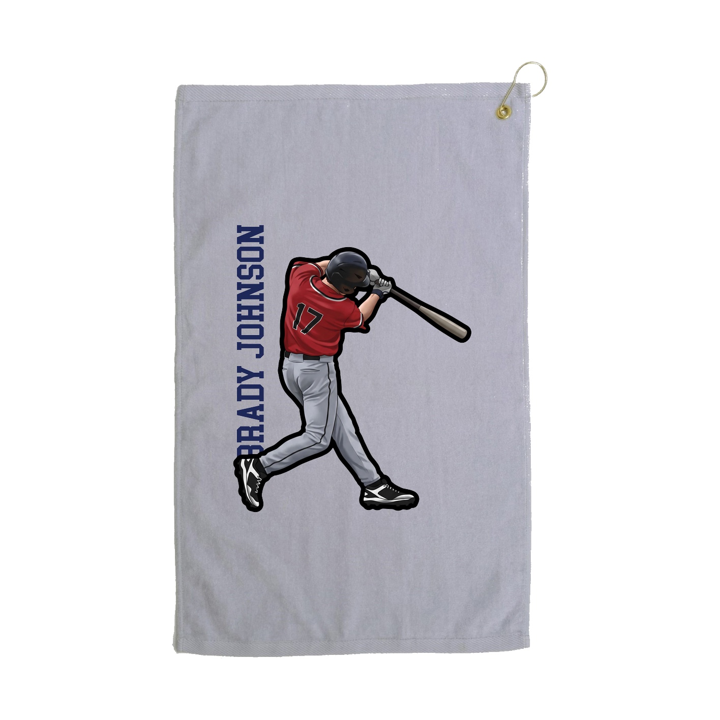Golf Towel — Name Vertical in Grey