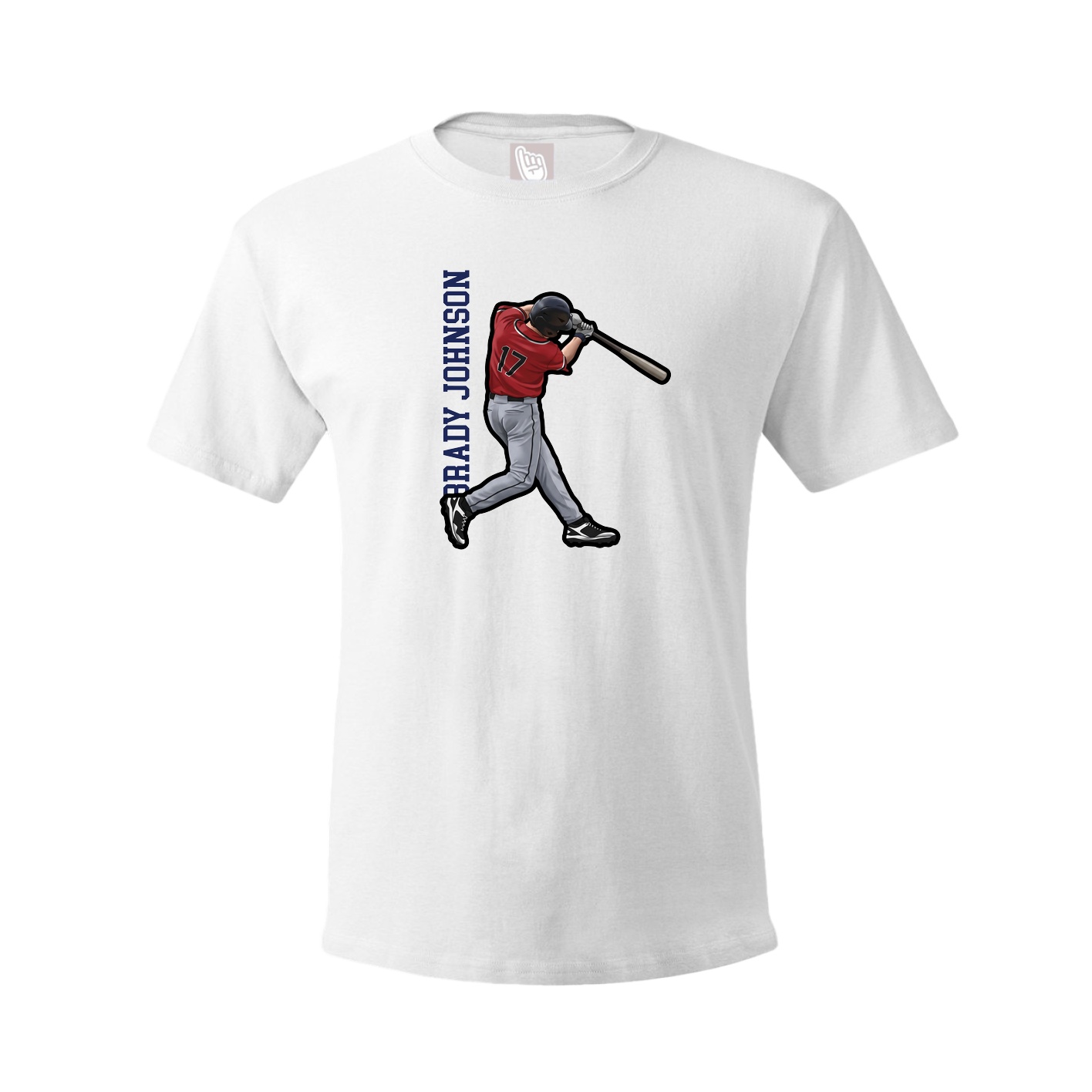 Tee — Name Vertical in White