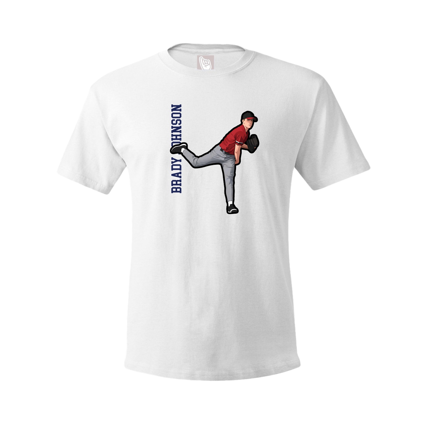 Youth Tee — Name Vertical in White