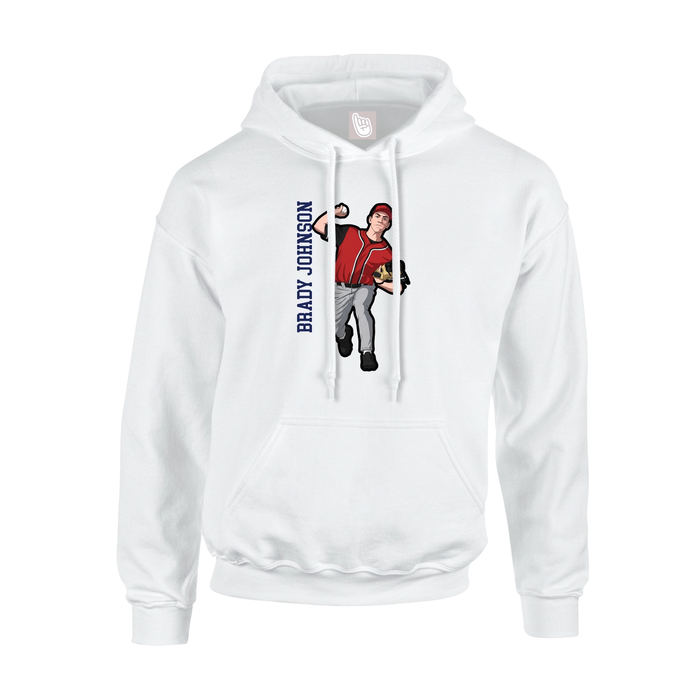 Youth Hoodie — Name Vertical in White
