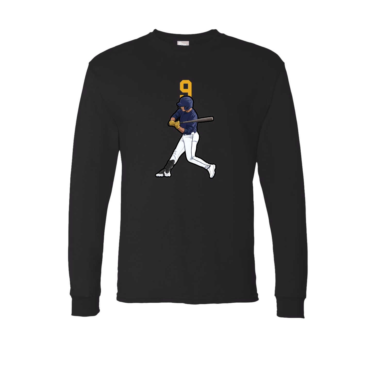 Long Sleeve Tee — Number Top in Black