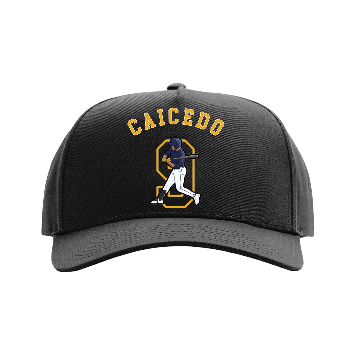 Full Fabric Five-Panel Champ Cap — Shirsey Arch in Black