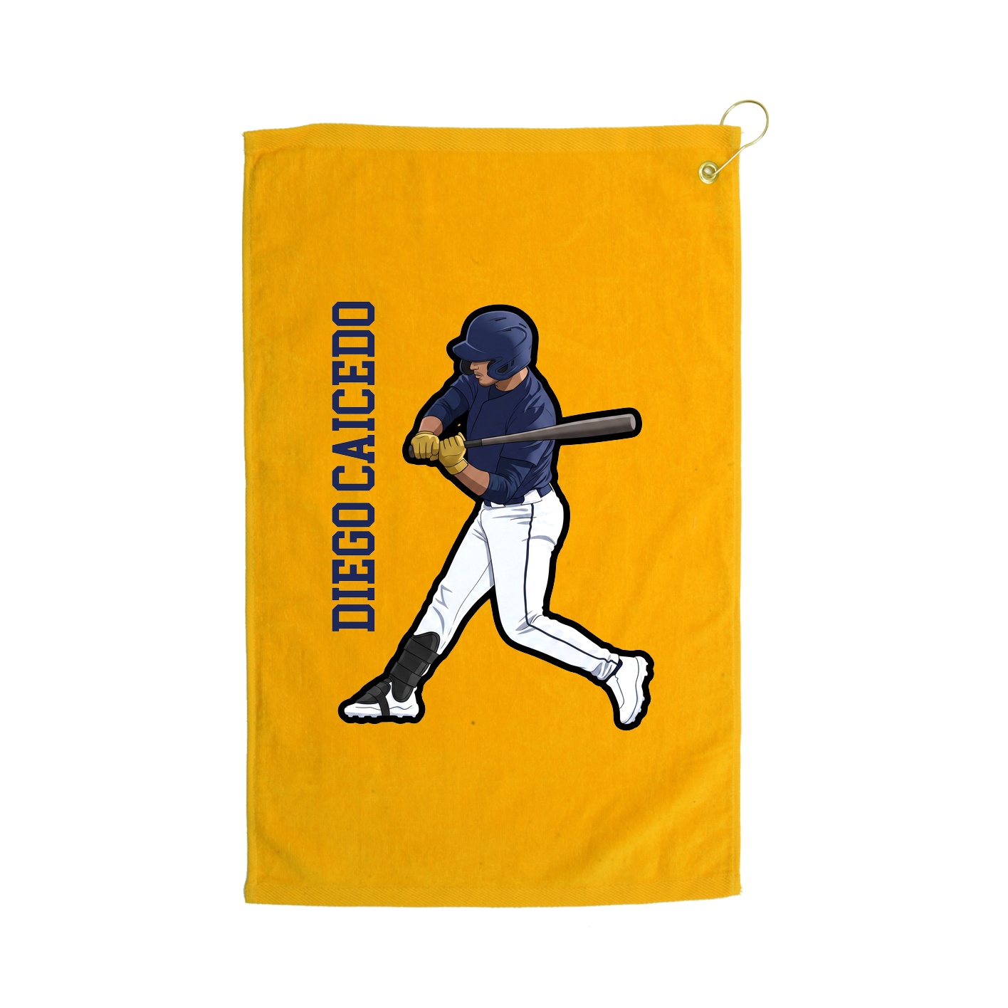 Golf Towel — Name Vertical in Gold