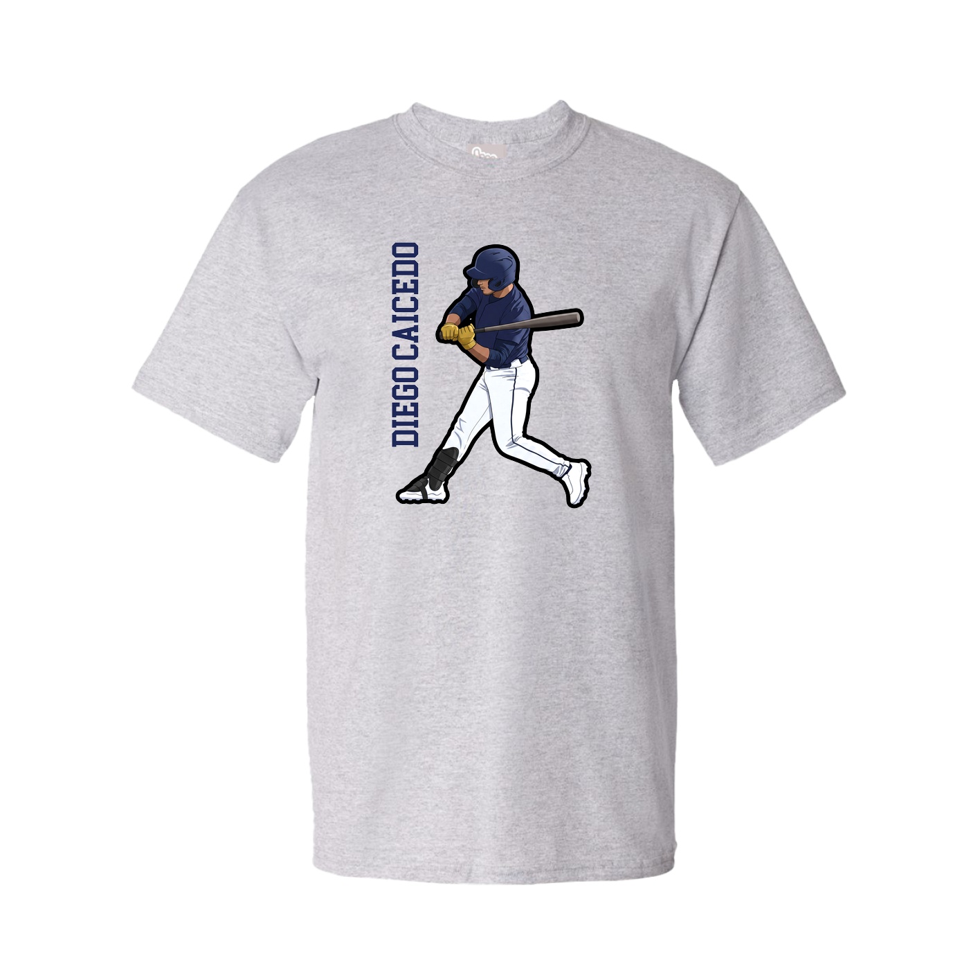 Youth Tee — Name Vertical in Grey