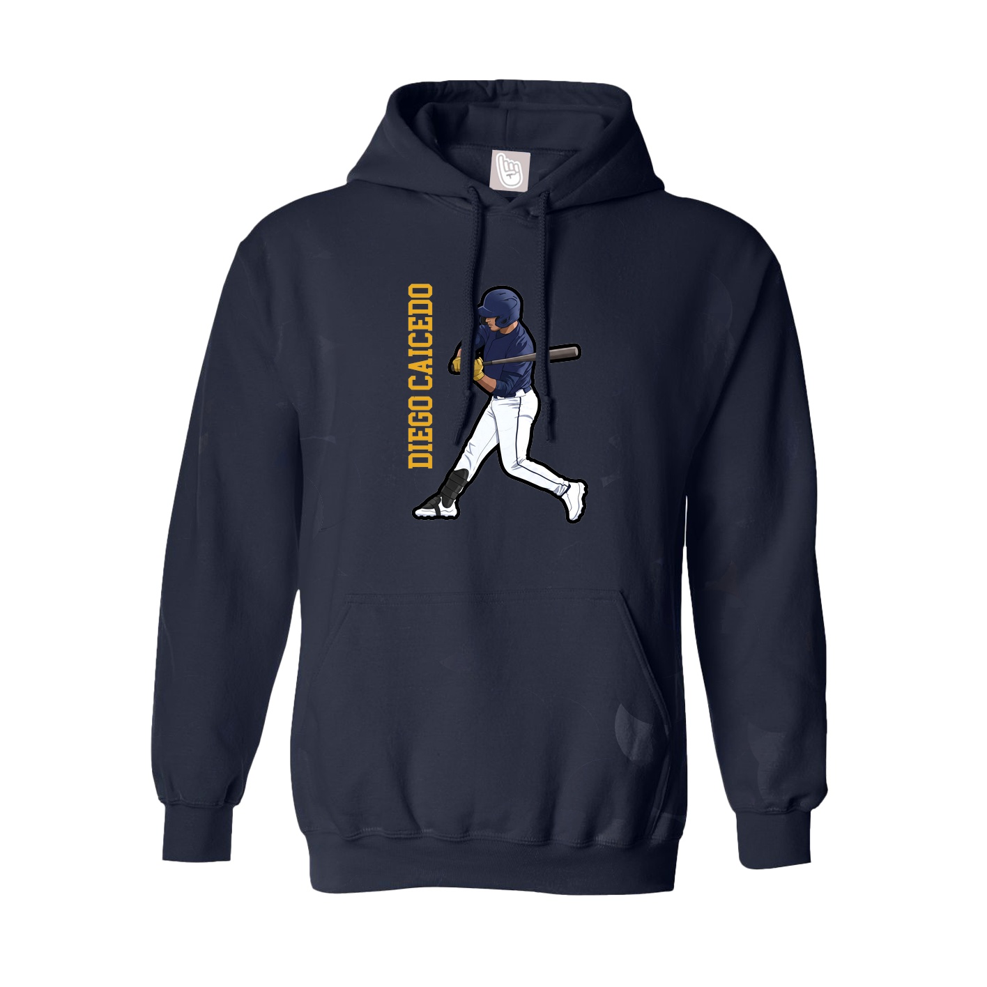 Youth Hoodie — Name Vertical in Navy