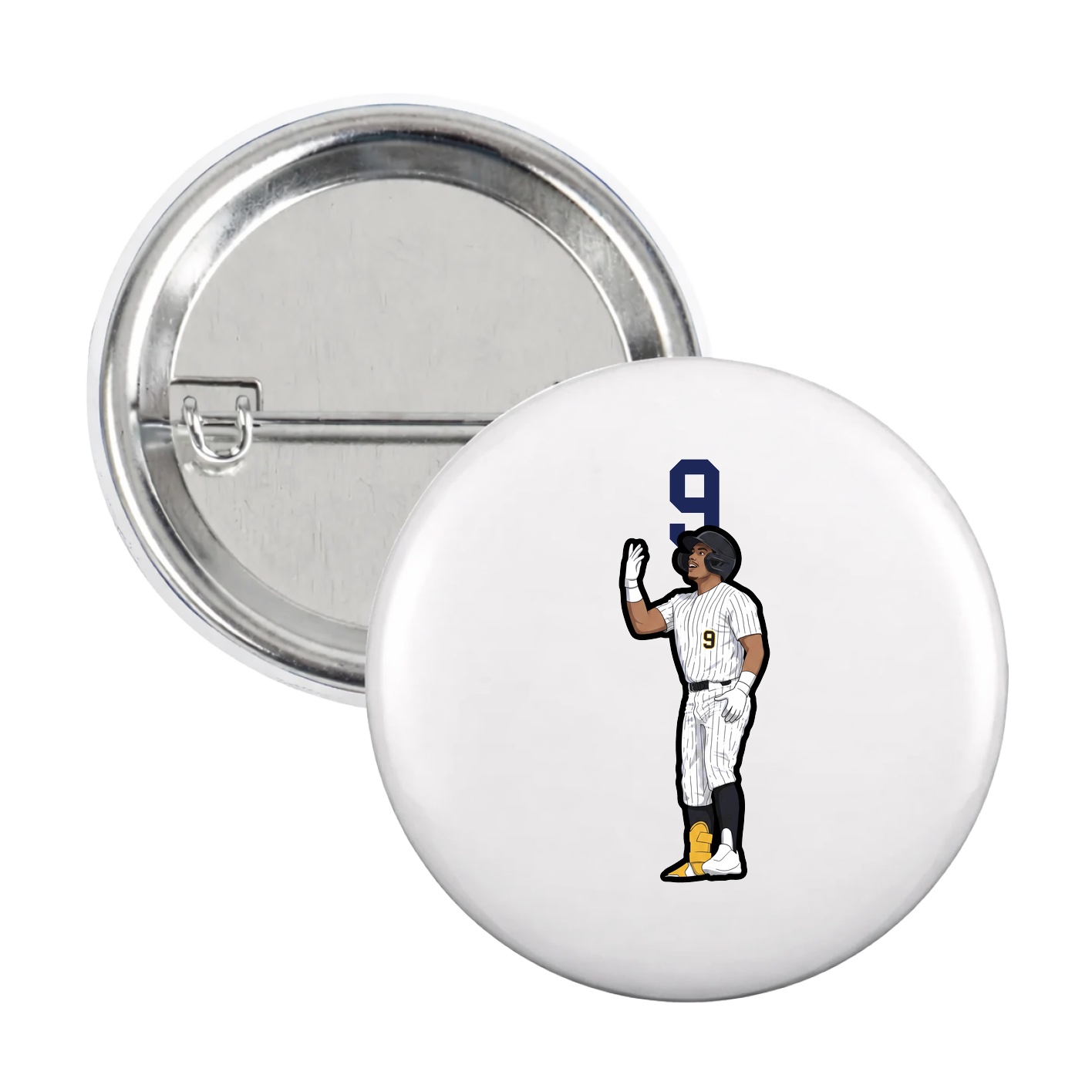 Game Day Button — Number Top in White