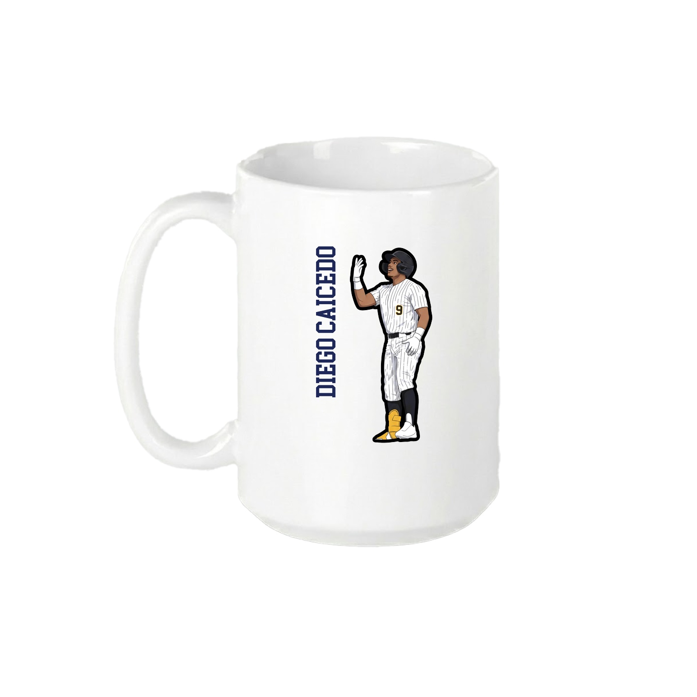 15oz Coffee Mug — Name Vertical in White