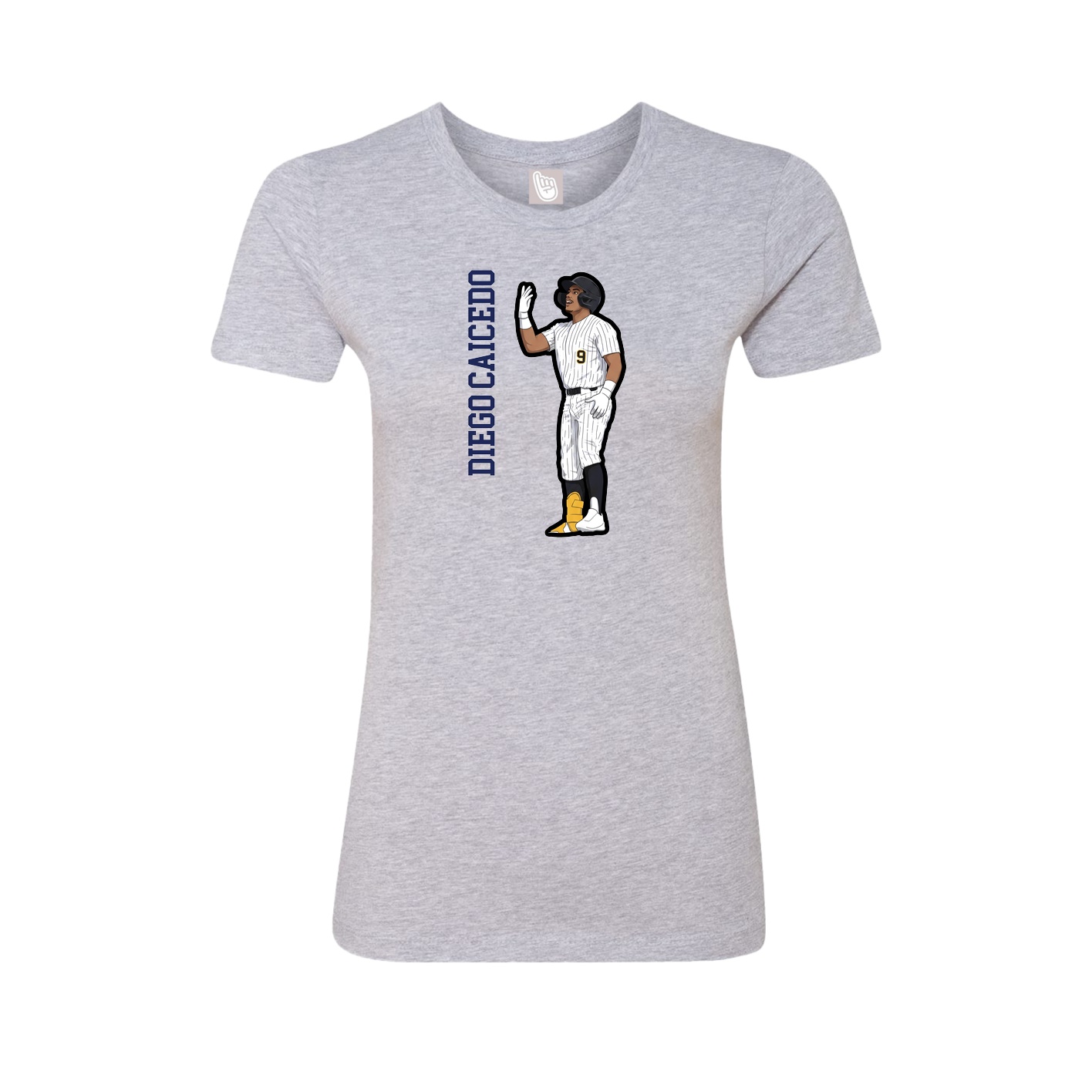 Womens Tee — Name Vertical in Grey