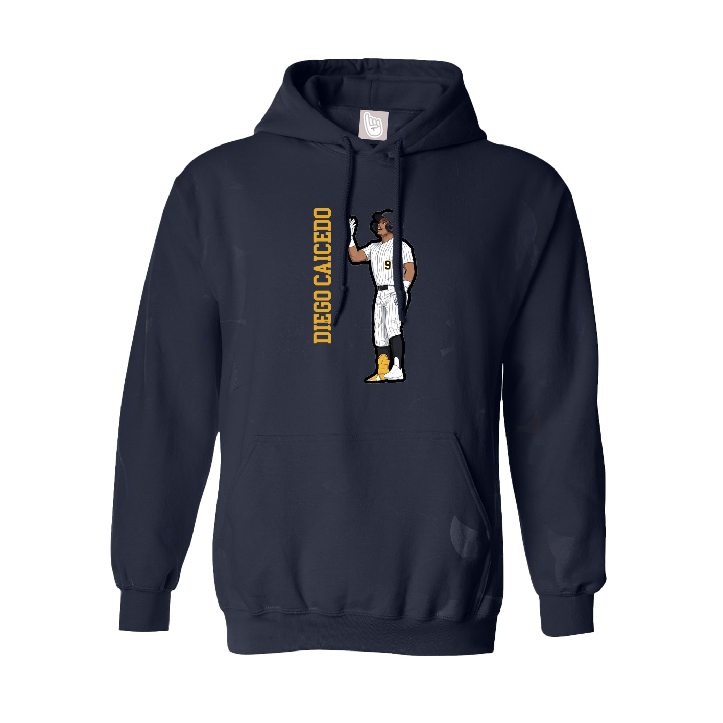 Hoodie — Name Vertical in Navy
