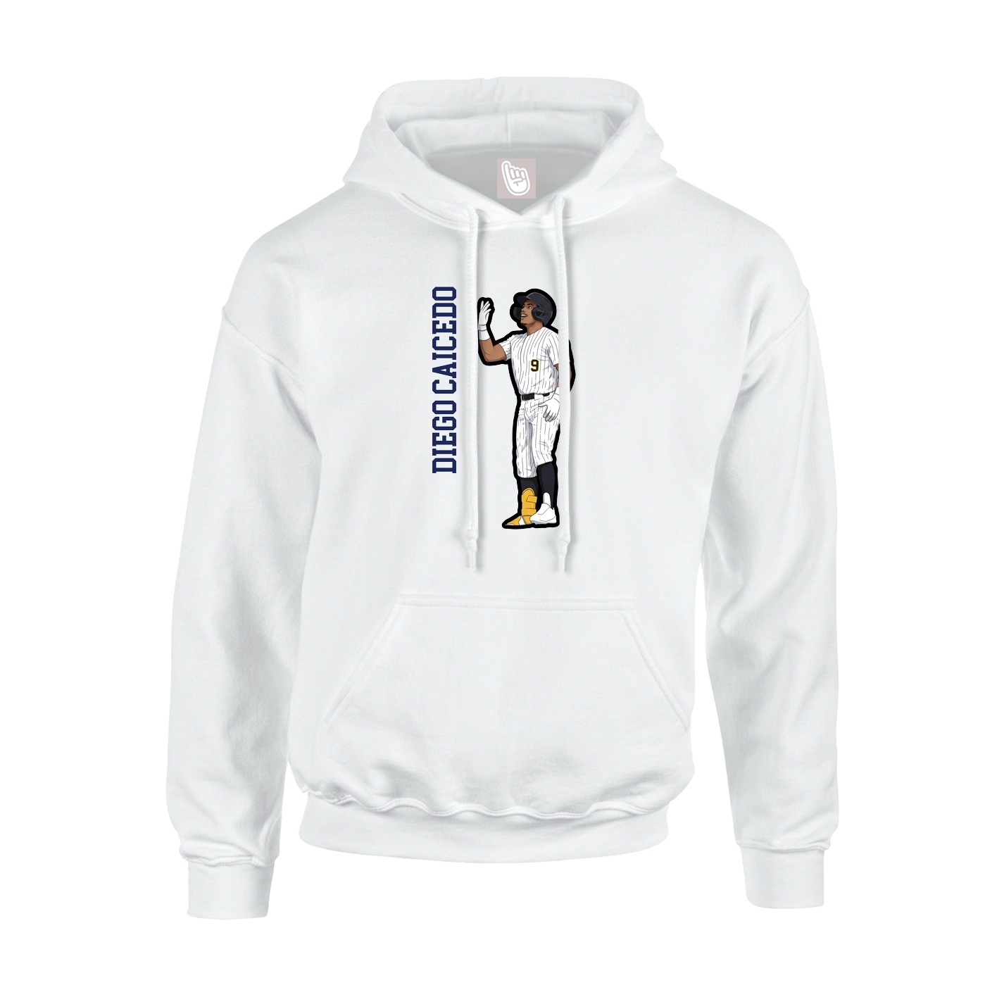 Youth Hoodie — Name Vertical in White