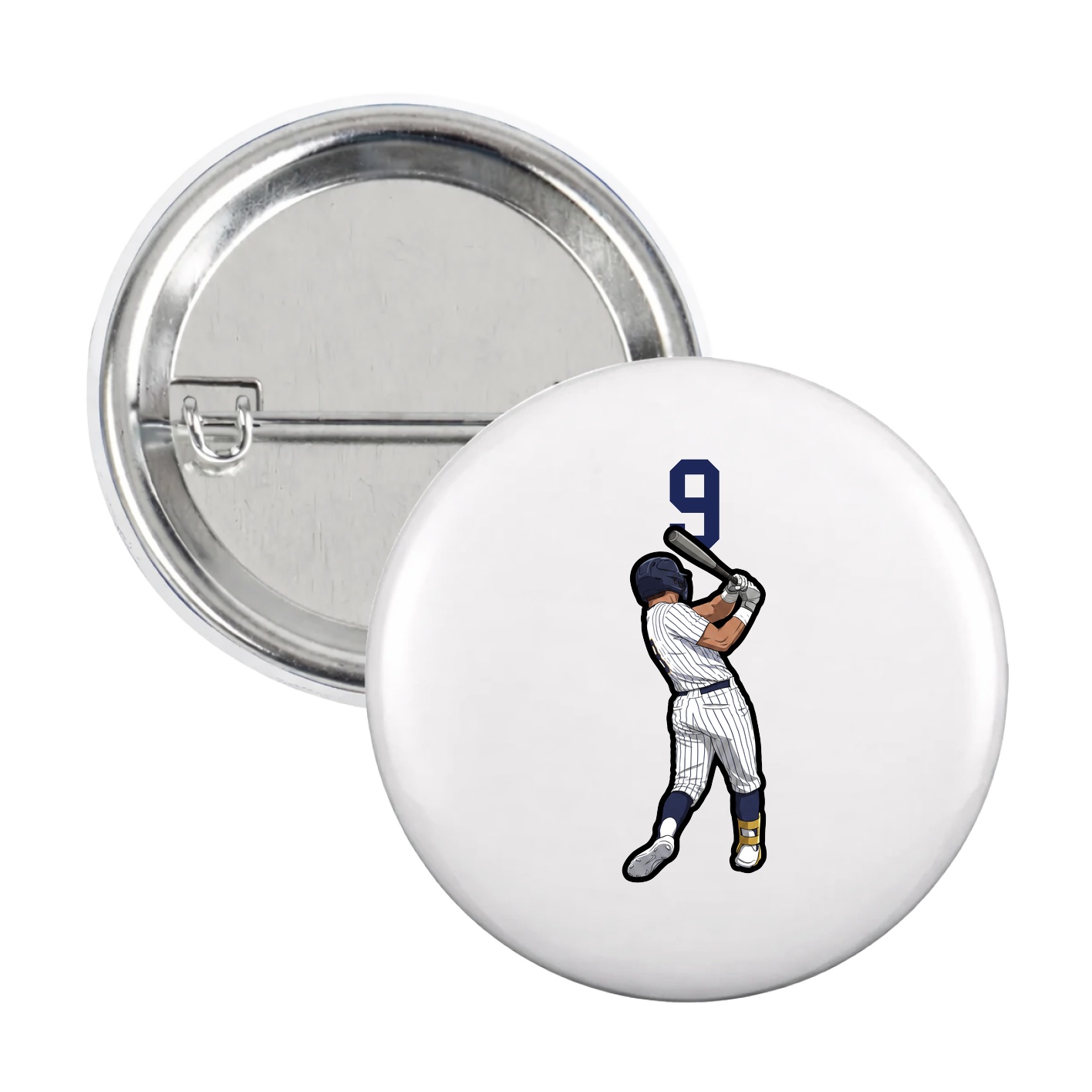 Game Day Button — Number Top in White