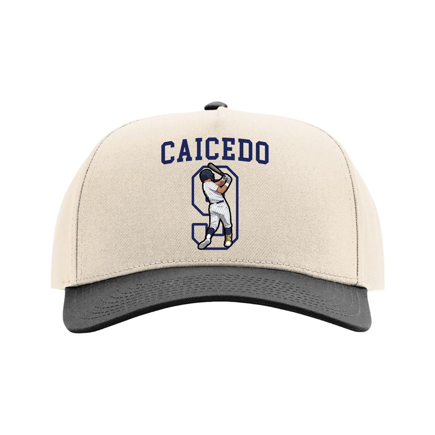 Full Fabric Five-Panel Champ Cap — Shirsey in Cream/Black