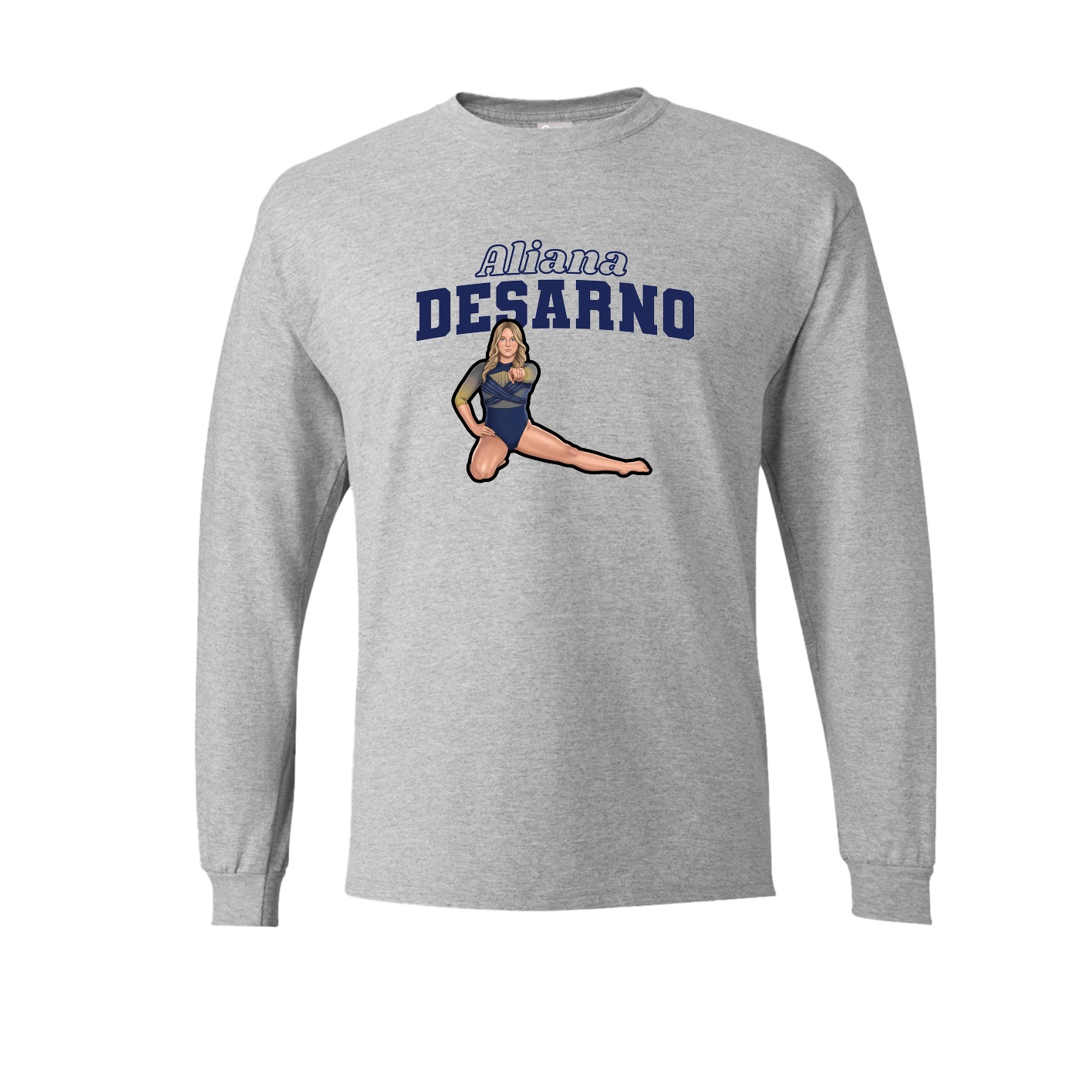 Long Sleeve Tee — Name Arch in Grey