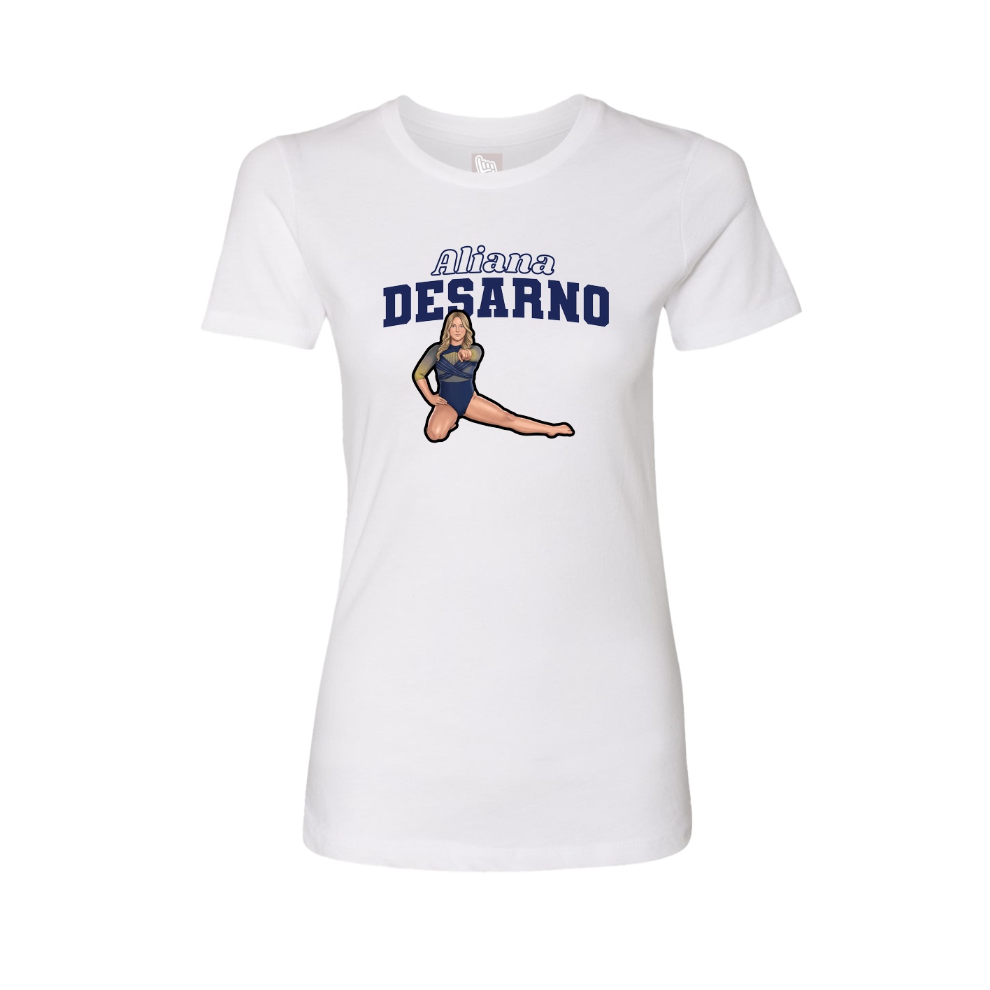 Fitted Women's Tee — Name Arch in White