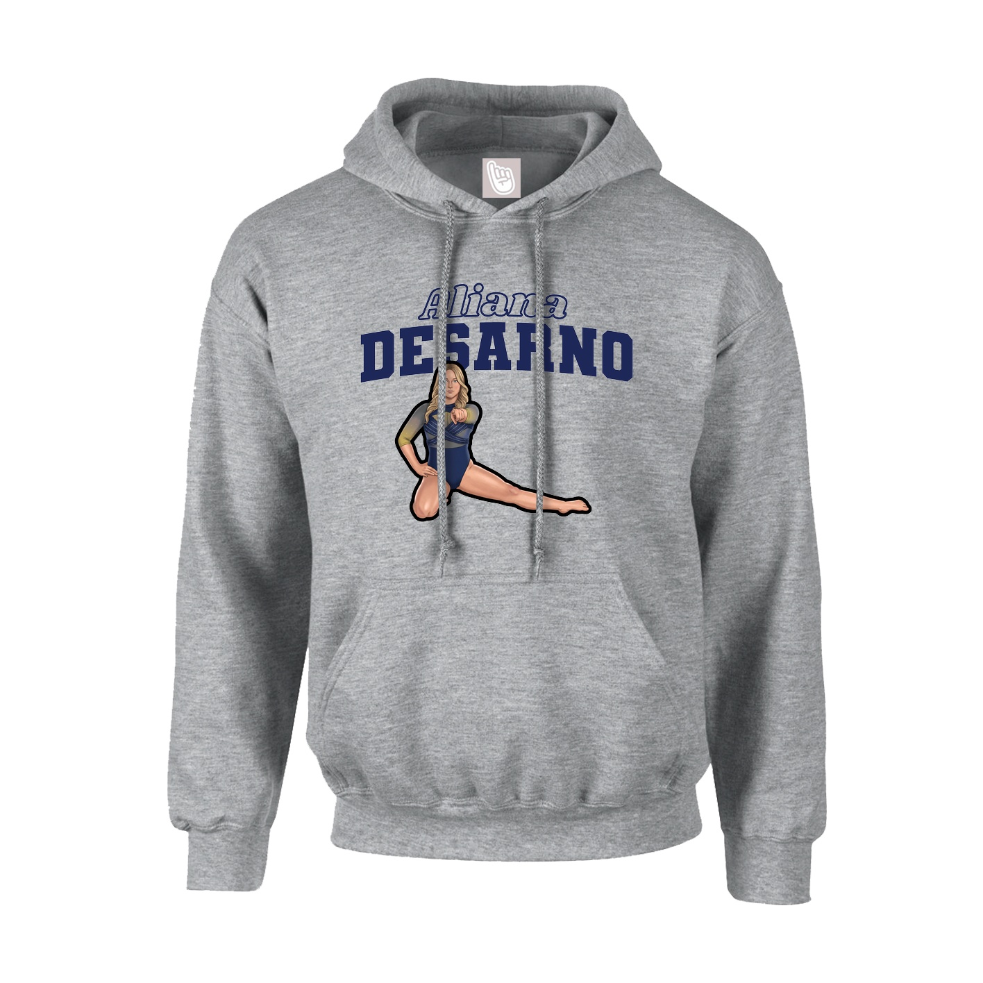 Hoodie — Name Arch in Grey