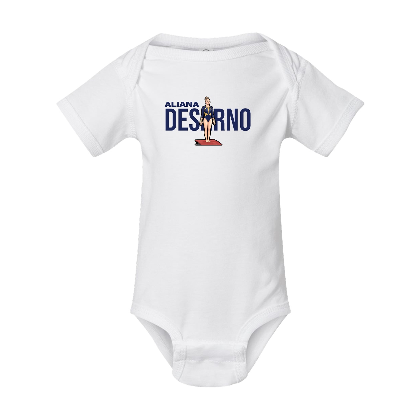 Baby Onesie — Player Name in White