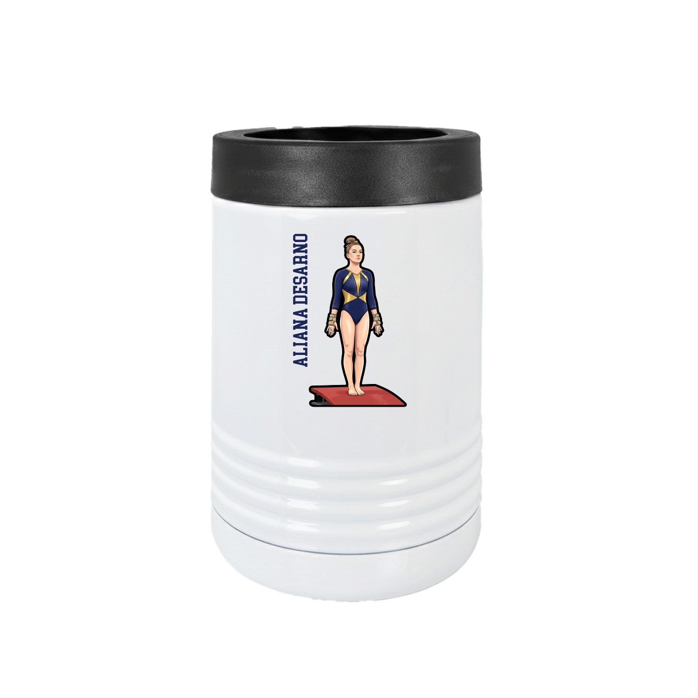 Beverage Holder — Name Vertical in White