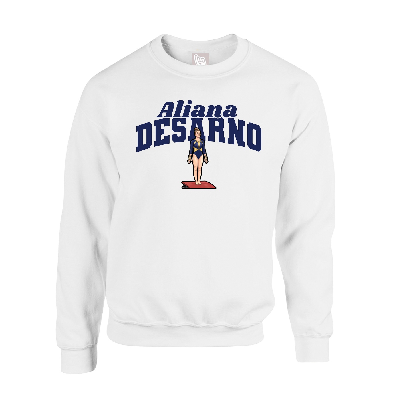 Fleece Crew — Signature Arch in White
