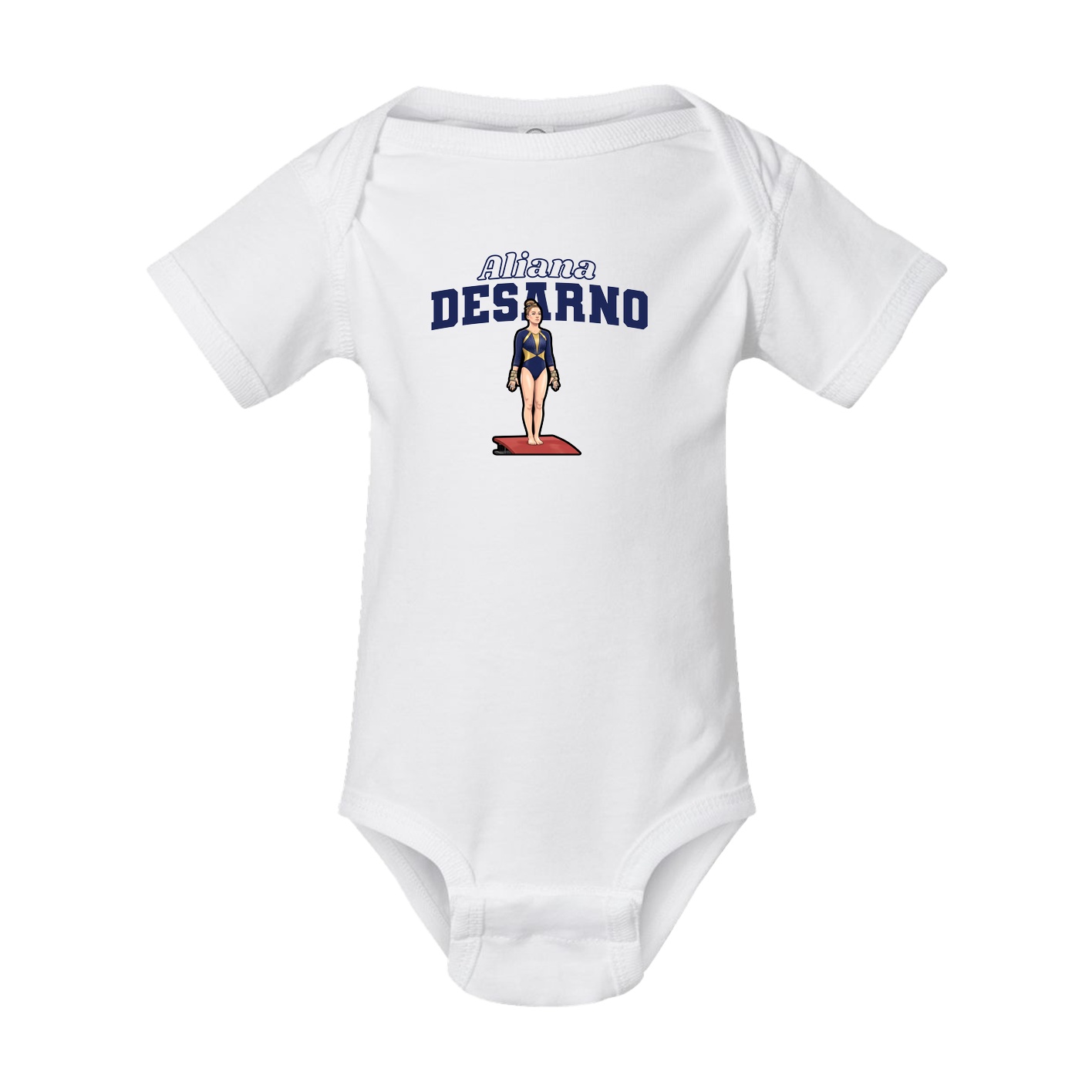 Baby Onesie — Name Arch in White