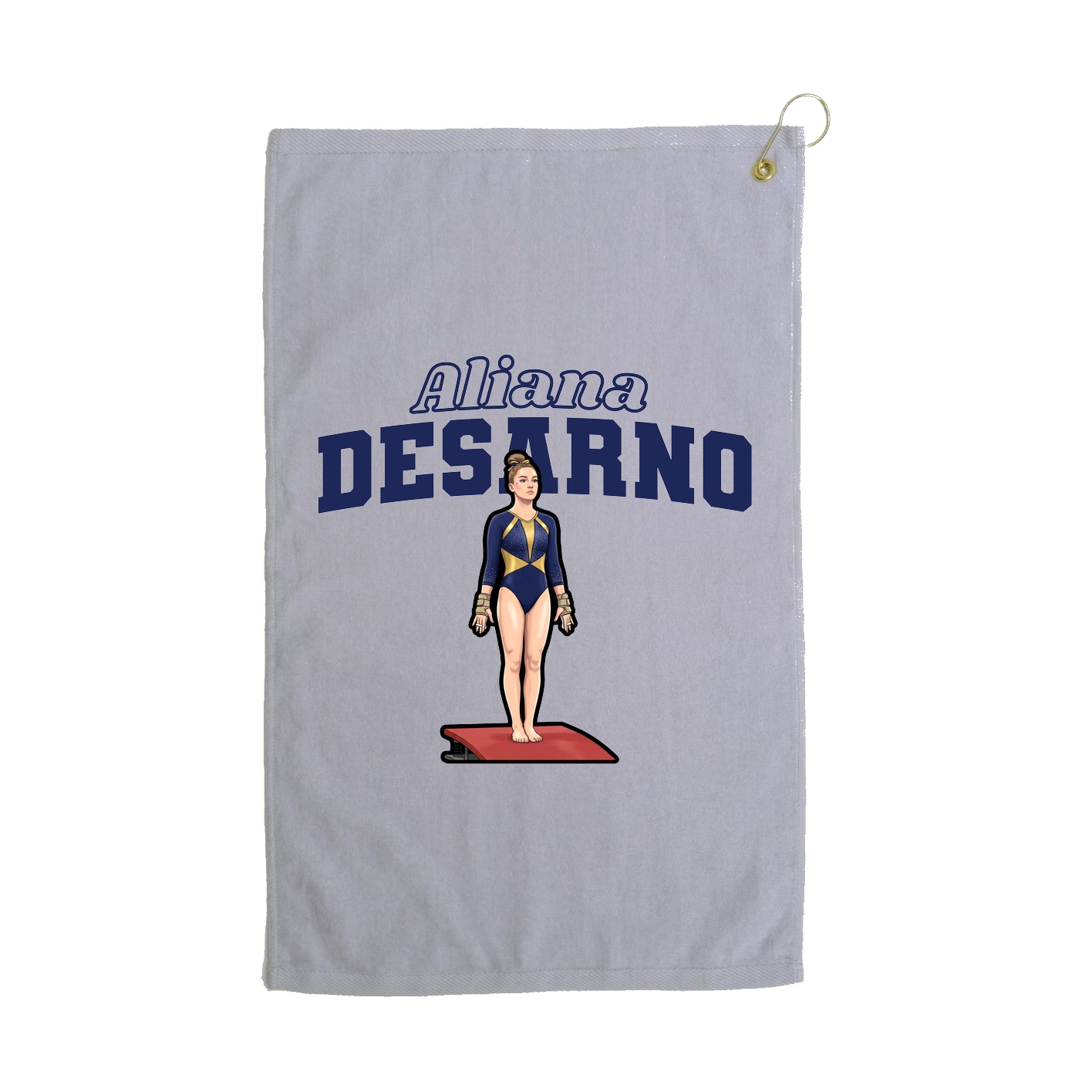 Golf Towel — Name Arch in Grey