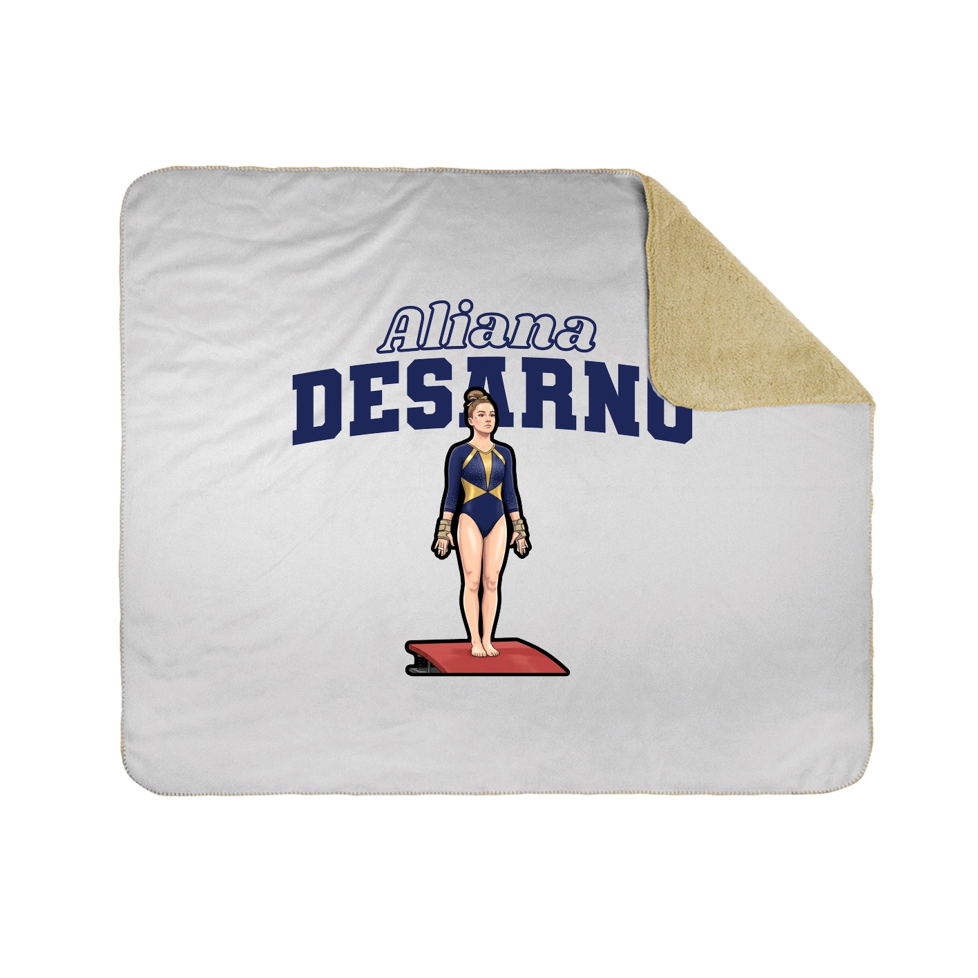 Throw Blanket — Name Arch in White