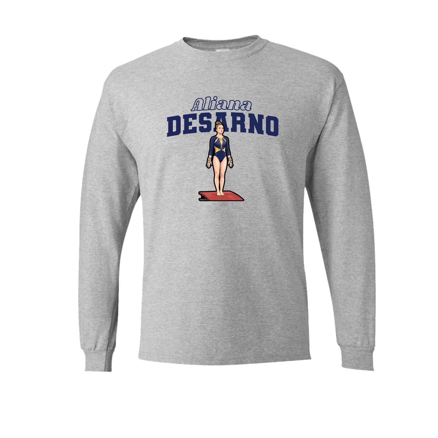 Long Sleeve Tee — Name Arch in Grey