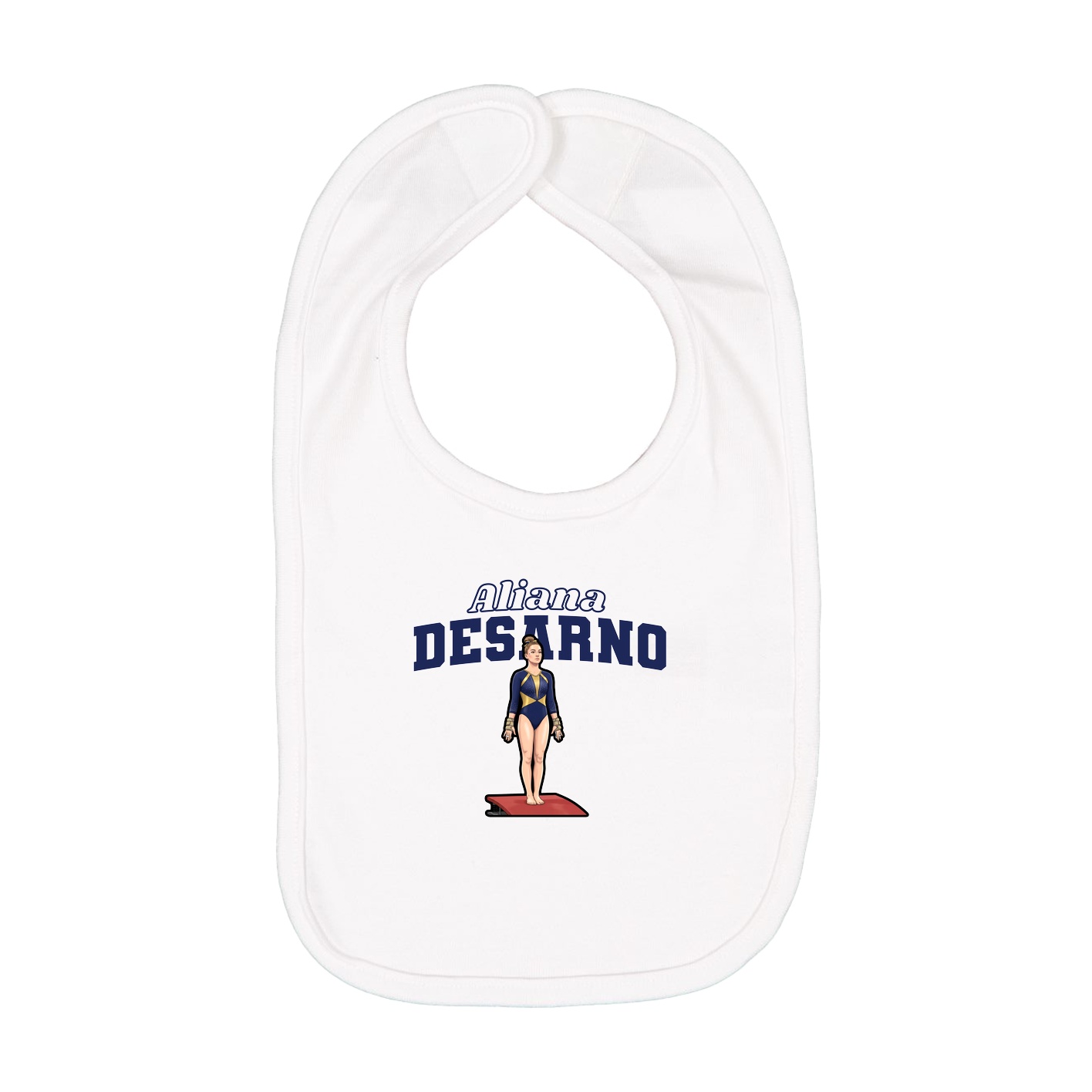 Infant Bib — Name Arch in White