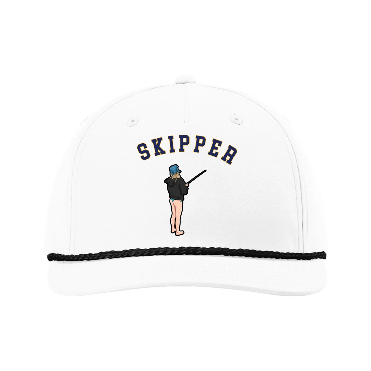 Five-Panel Classic Rope Cap — Shirsey Arch in White