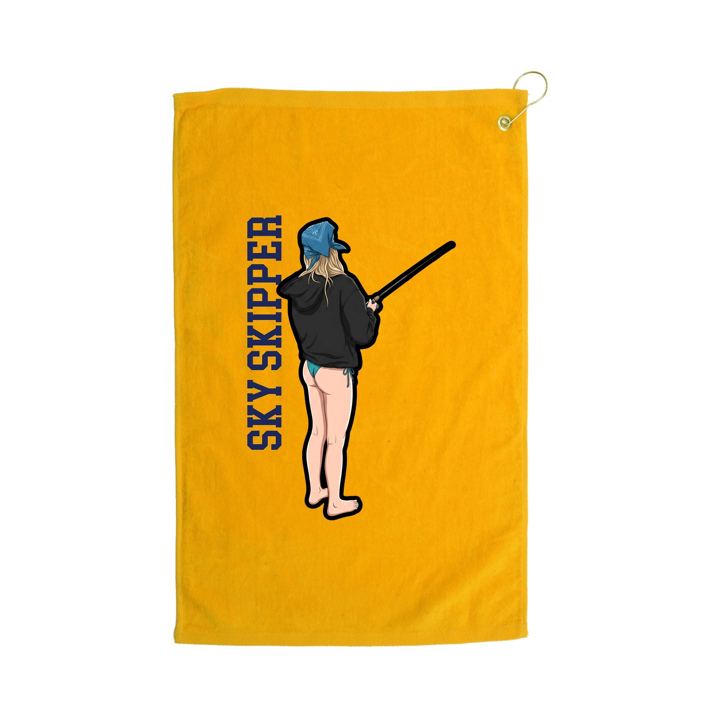 Golf Towel — Name Vertical in Gold