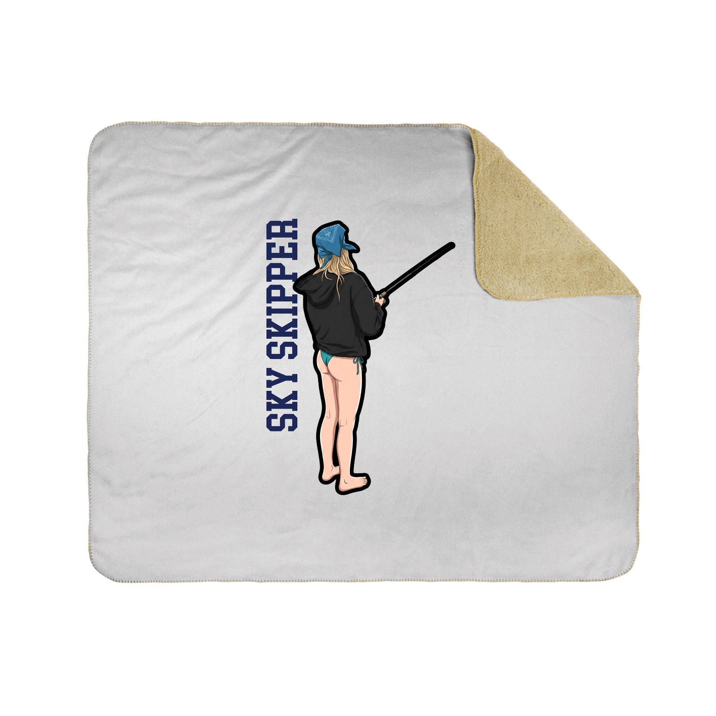 Throw Blanket — Name Vertical in White