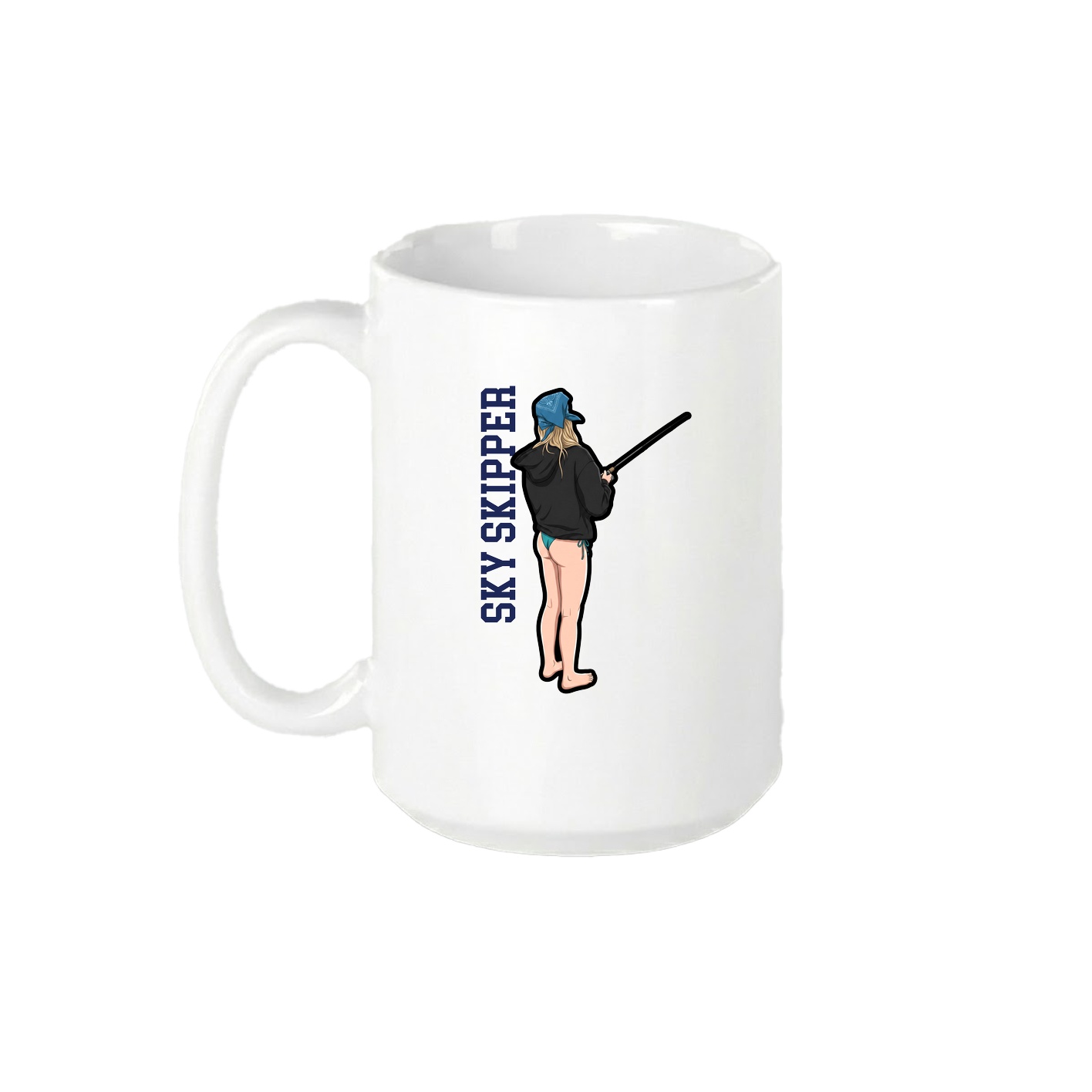 15oz Coffee Mug — Name Vertical in White