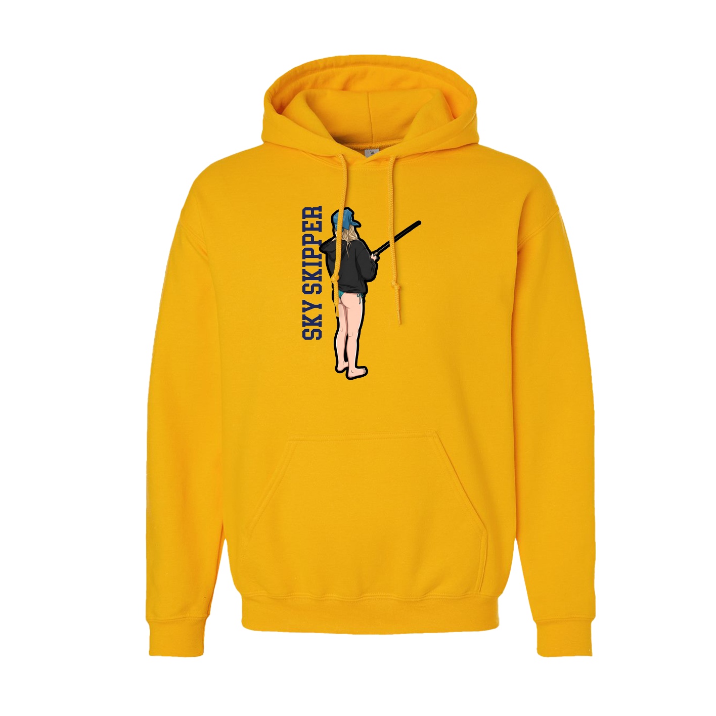Hoodie — Name Vertical in Gold