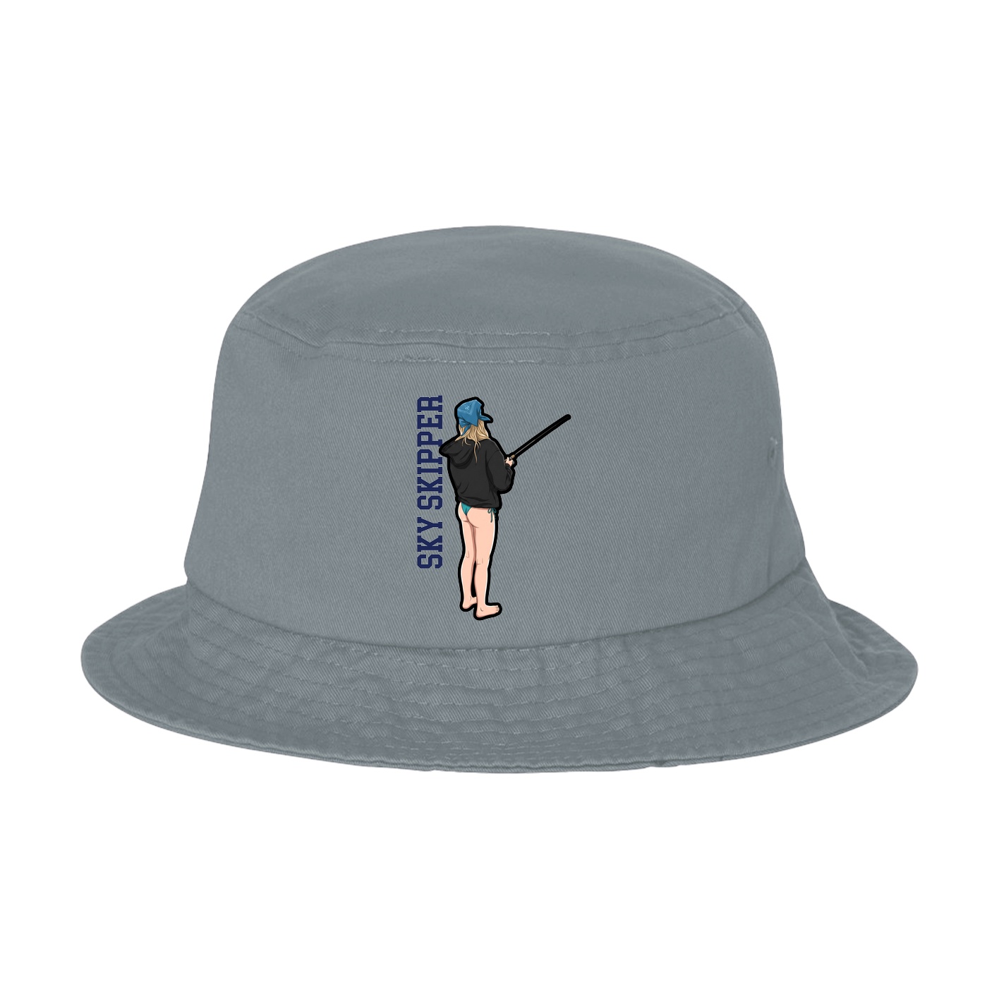 Bucket Cap — Name Vertical in Grey