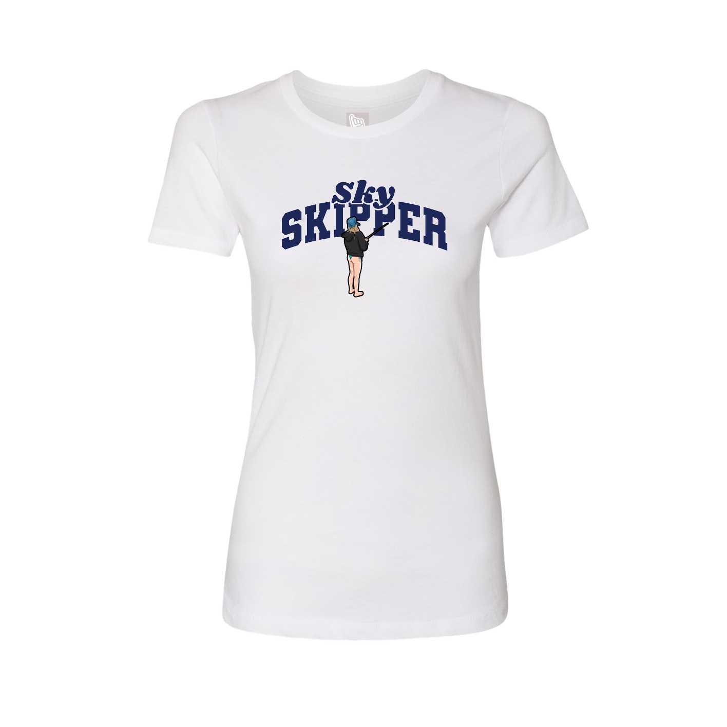 Fitted Women's Tee — Signature Arch in White