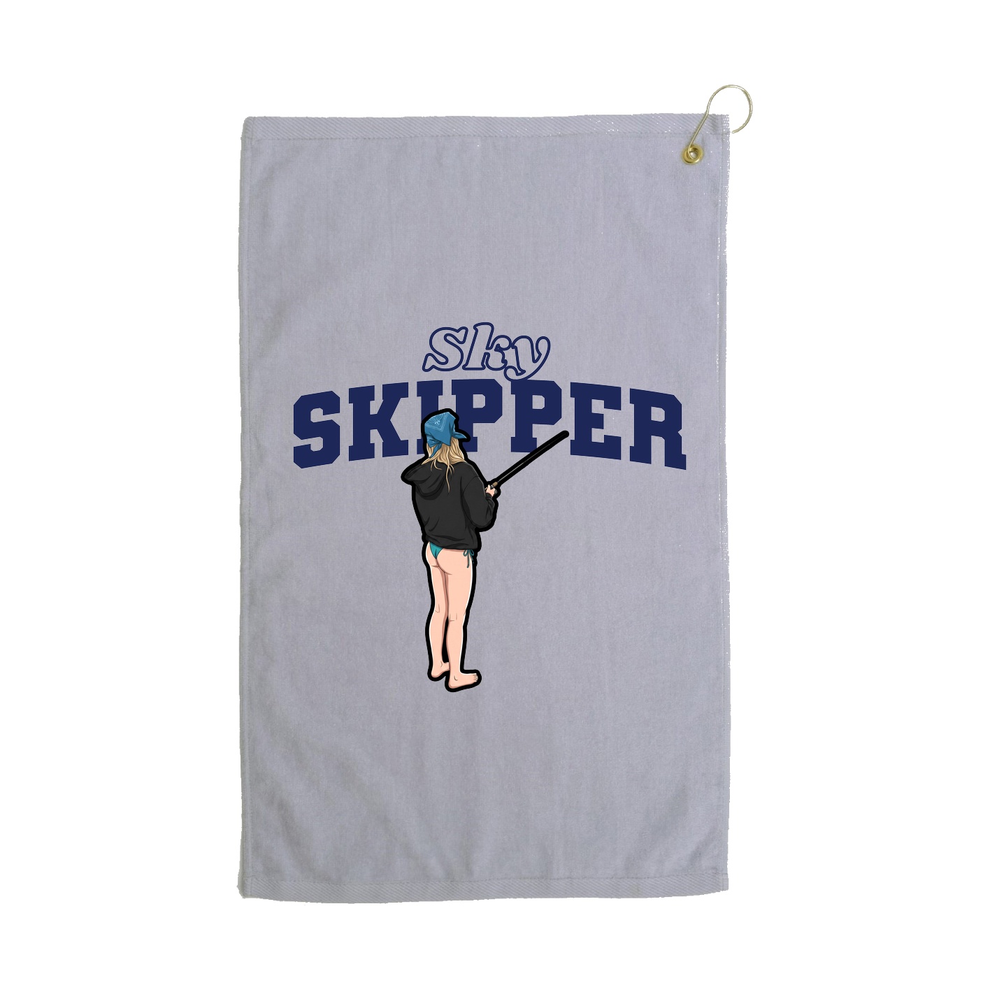 Golf Towel — Name Arch in Grey